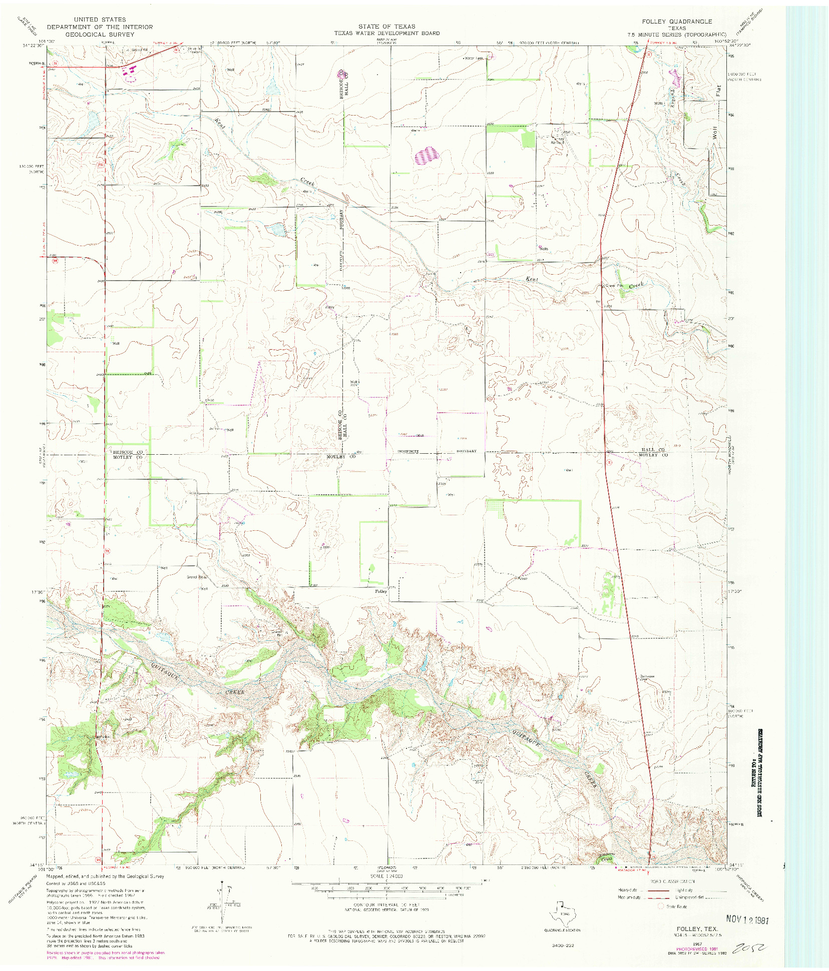 USGS 1:24000-SCALE QUADRANGLE FOR FOLLEY, TX 1967