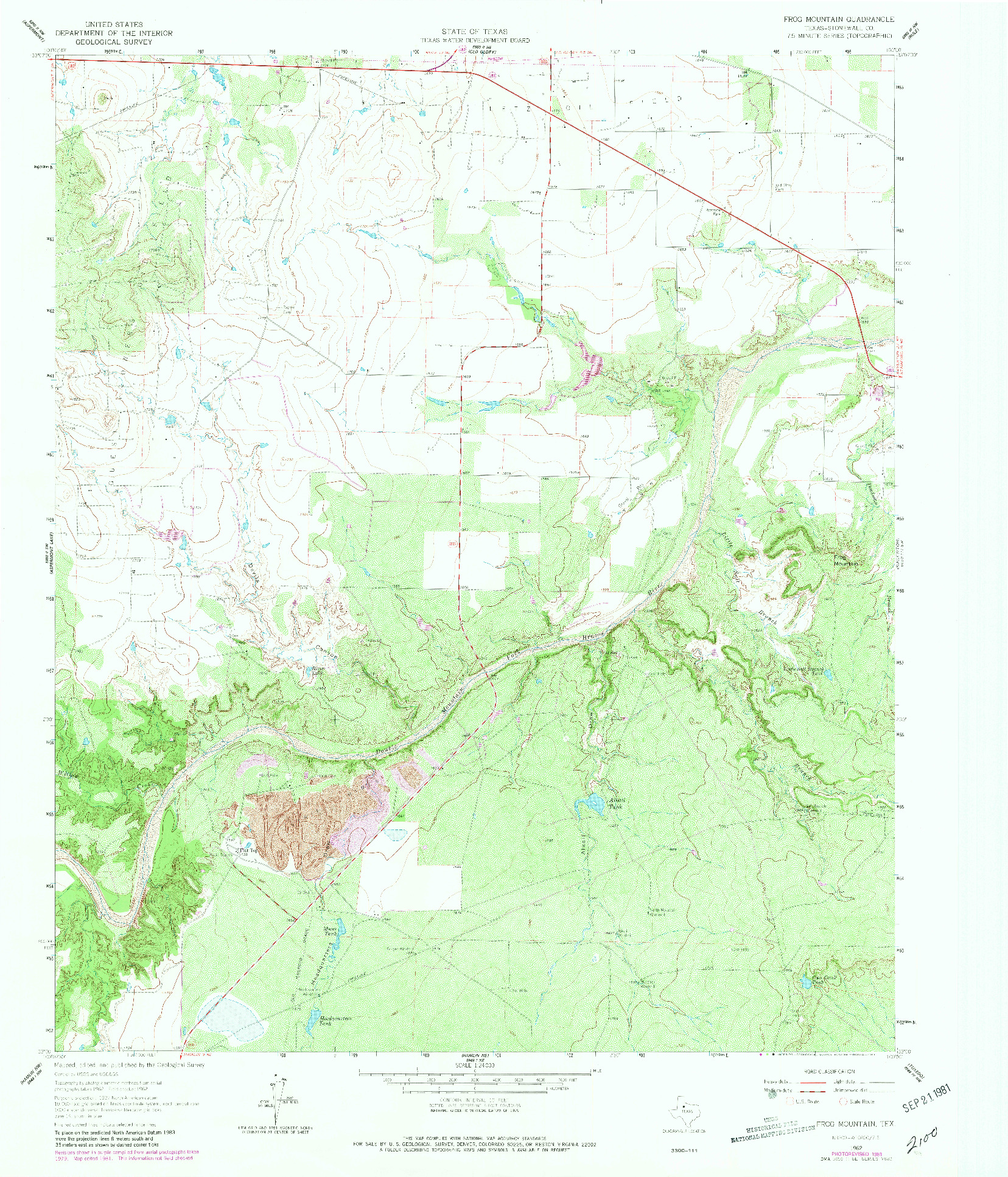 USGS 1:24000-SCALE QUADRANGLE FOR FROG MOUNTAIN, TX 1962