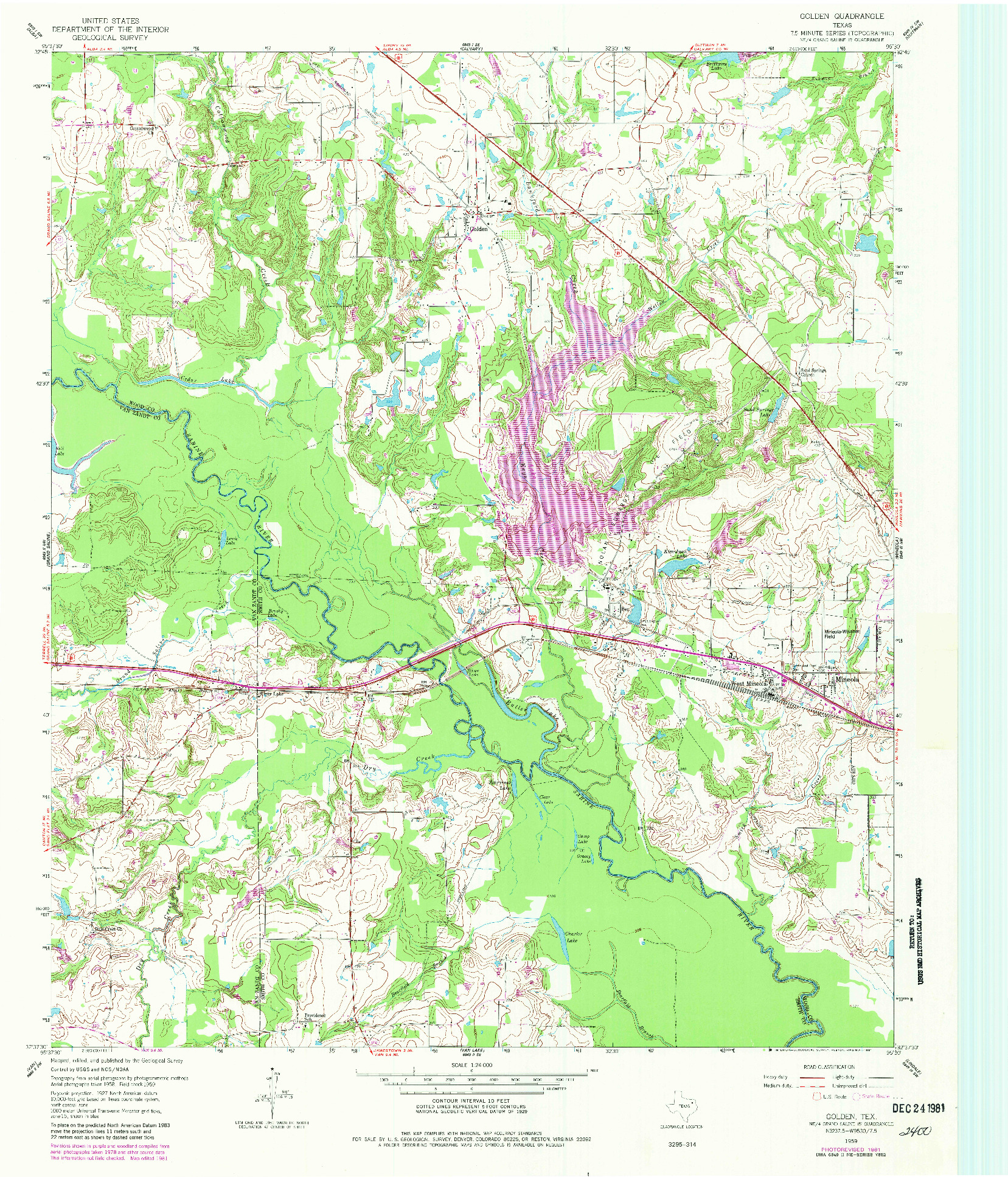 USGS 1:24000-SCALE QUADRANGLE FOR GOLDEN, TX 1959