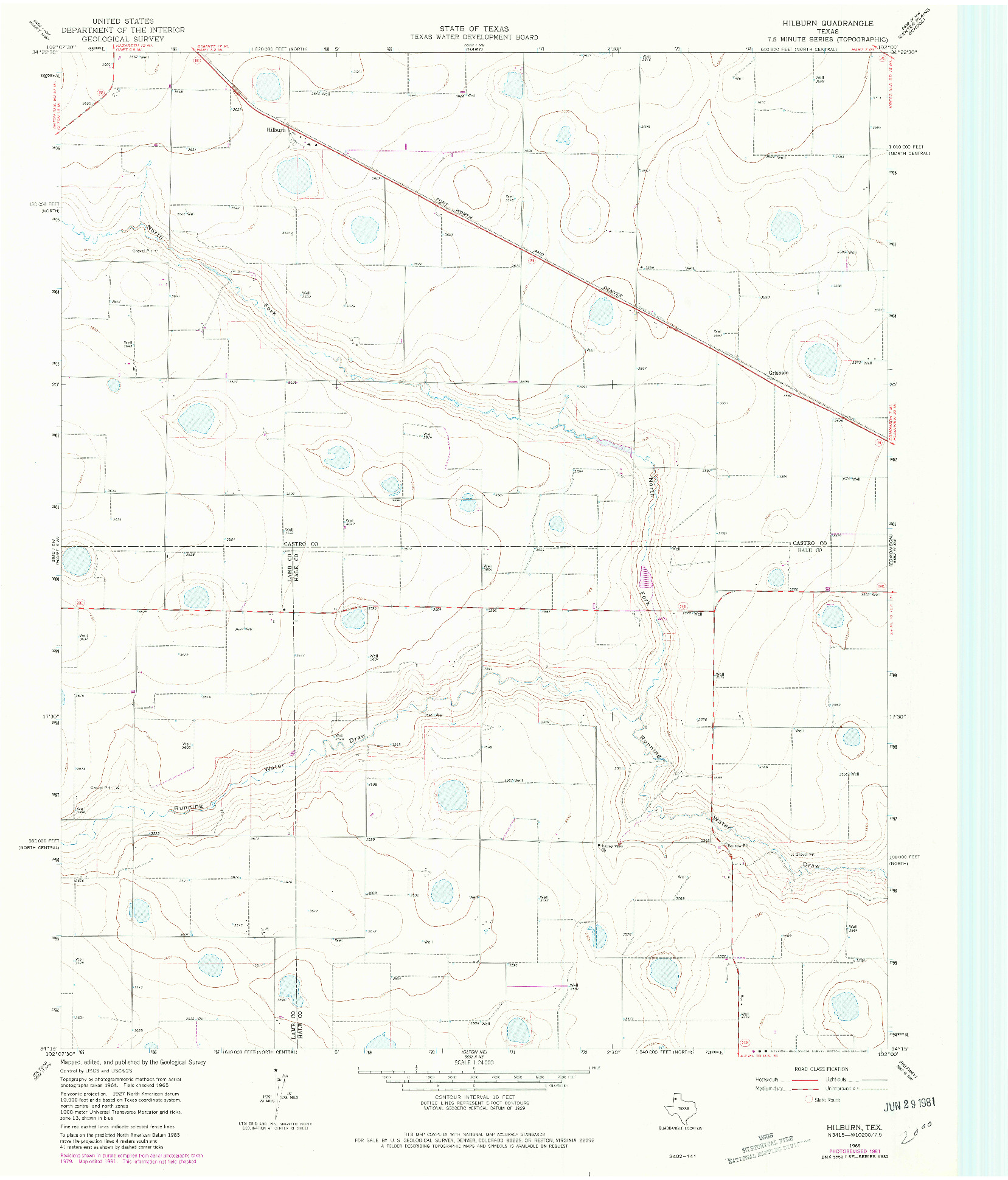USGS 1:24000-SCALE QUADRANGLE FOR HILBURN, TX 1965
