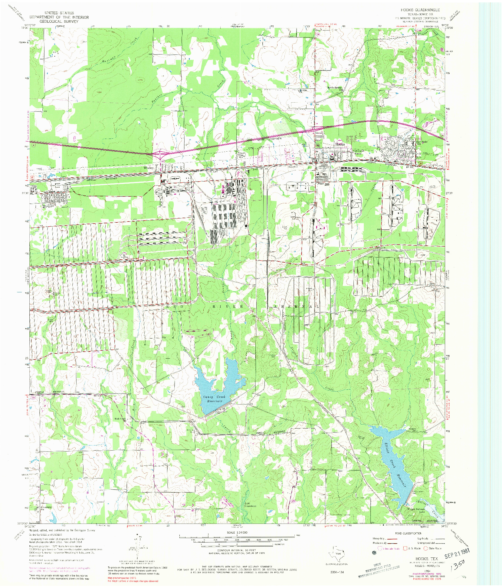 USGS 1:24000-SCALE QUADRANGLE FOR HOOKS, TX 1954