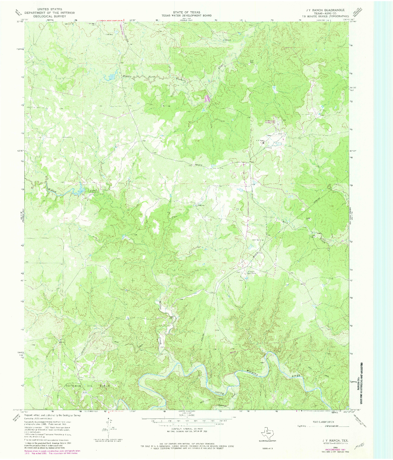 USGS 1:24000-SCALE QUADRANGLE FOR J Y RANCH, TX 1966