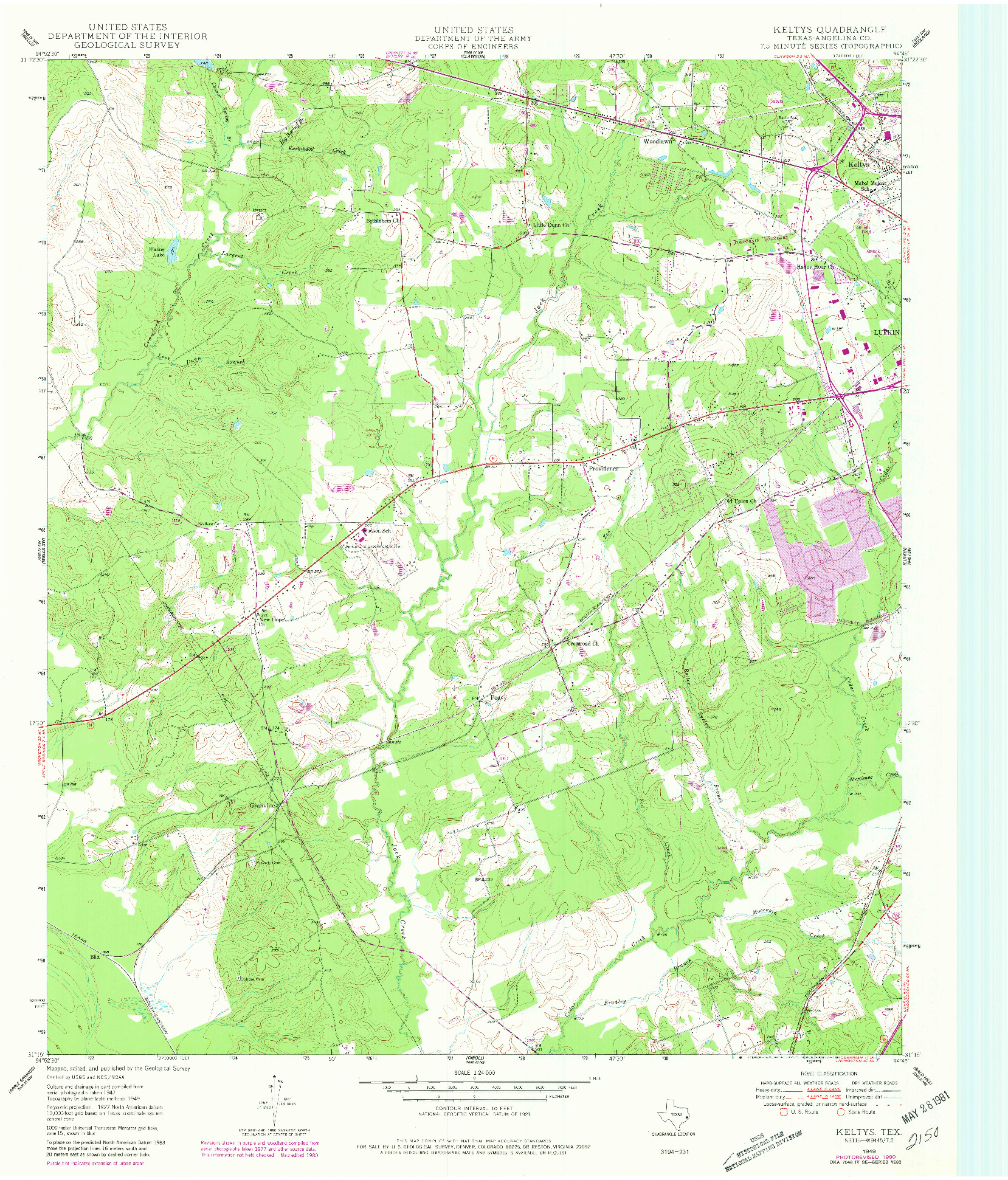 USGS 1:24000-SCALE QUADRANGLE FOR KELTYS, TX 1949