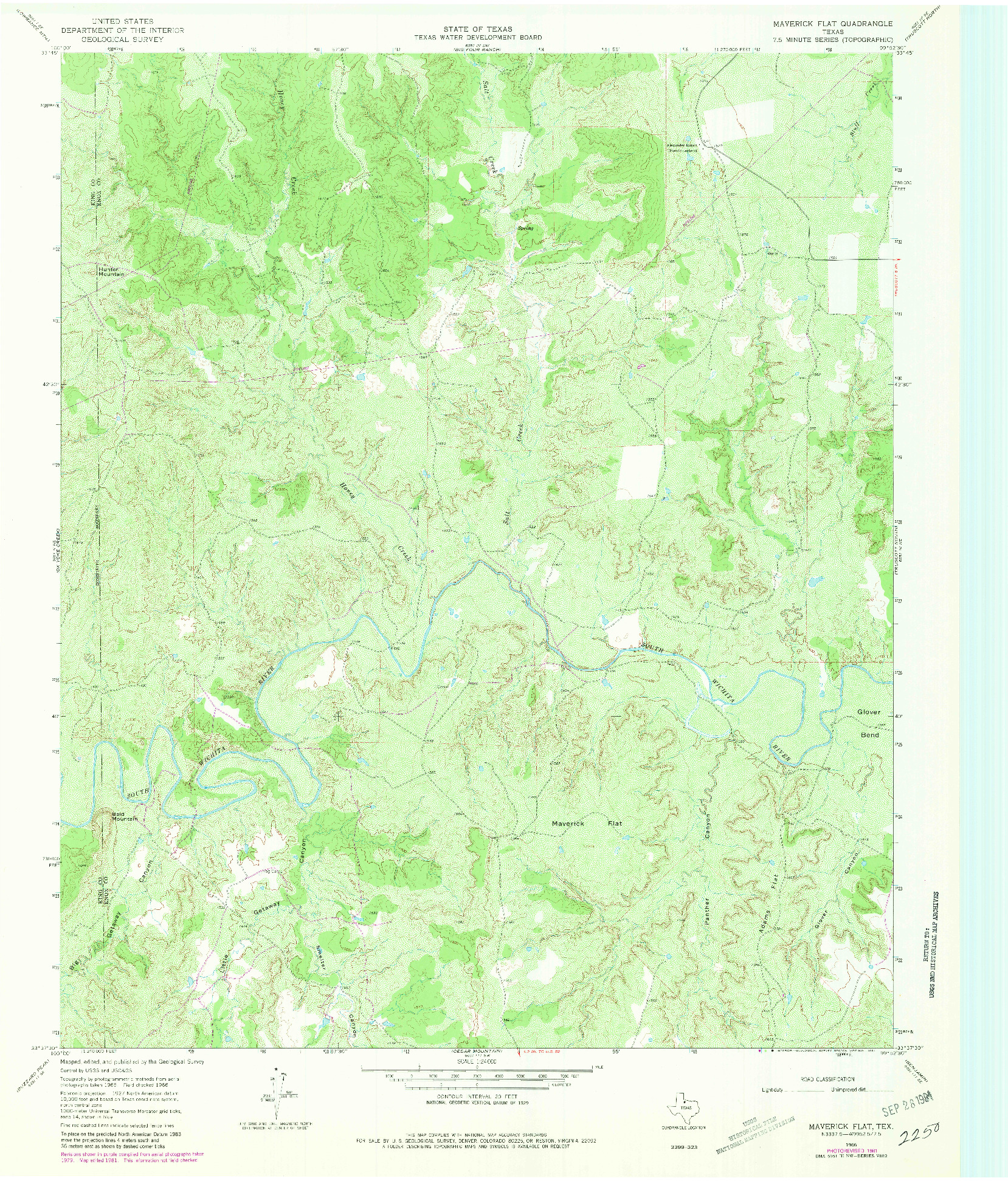 USGS 1:24000-SCALE QUADRANGLE FOR MAVERICK FLAT, TX 1966