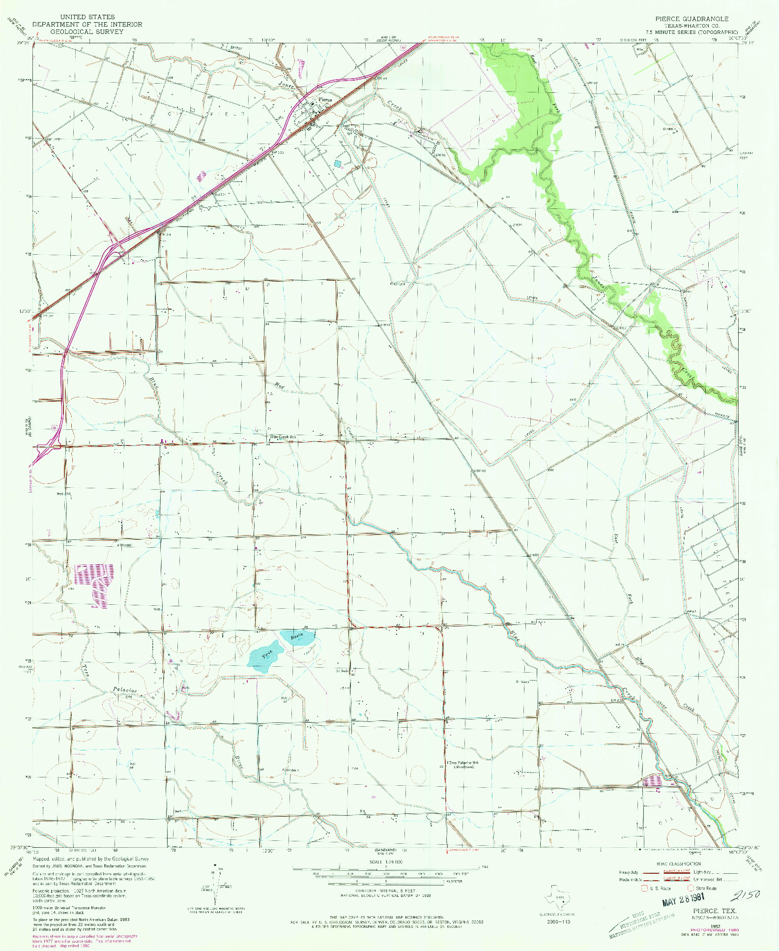 USGS 1:24000-SCALE QUADRANGLE FOR PIERCE, TX 1952