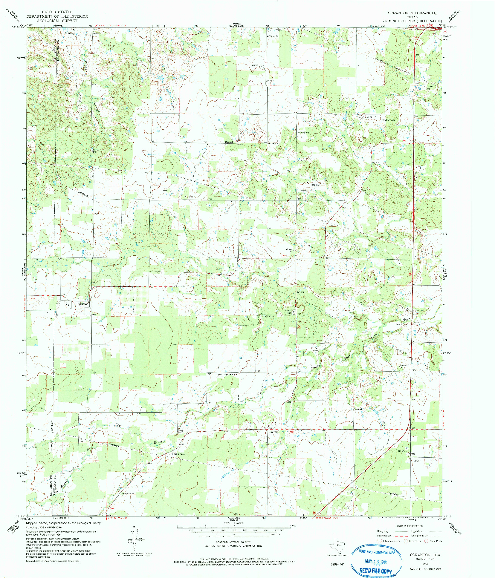 USGS 1:24000-SCALE QUADRANGLE FOR SCRANTON, TX 1966