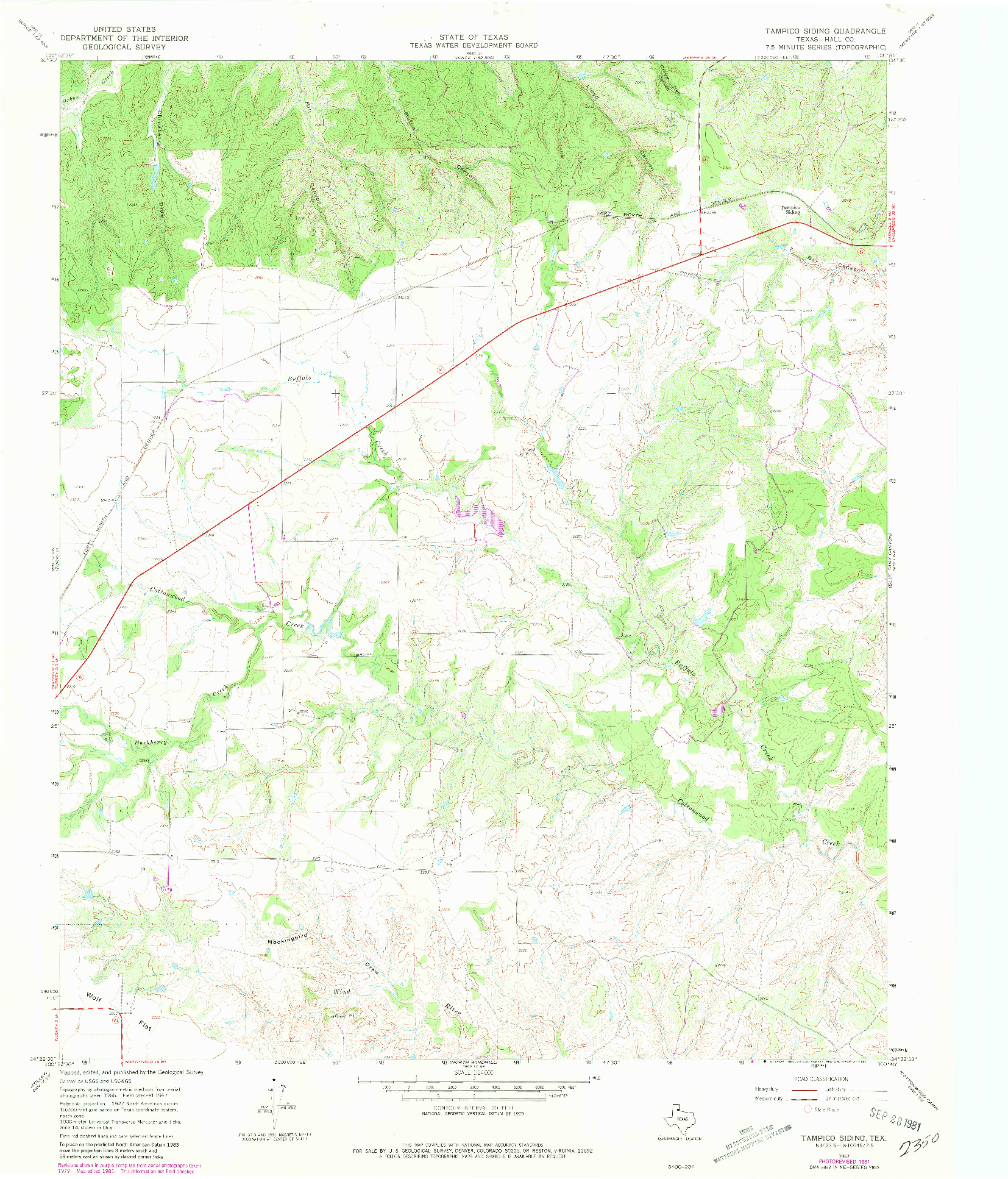 USGS 1:24000-SCALE QUADRANGLE FOR TAMPICO SIDING, TX 1967