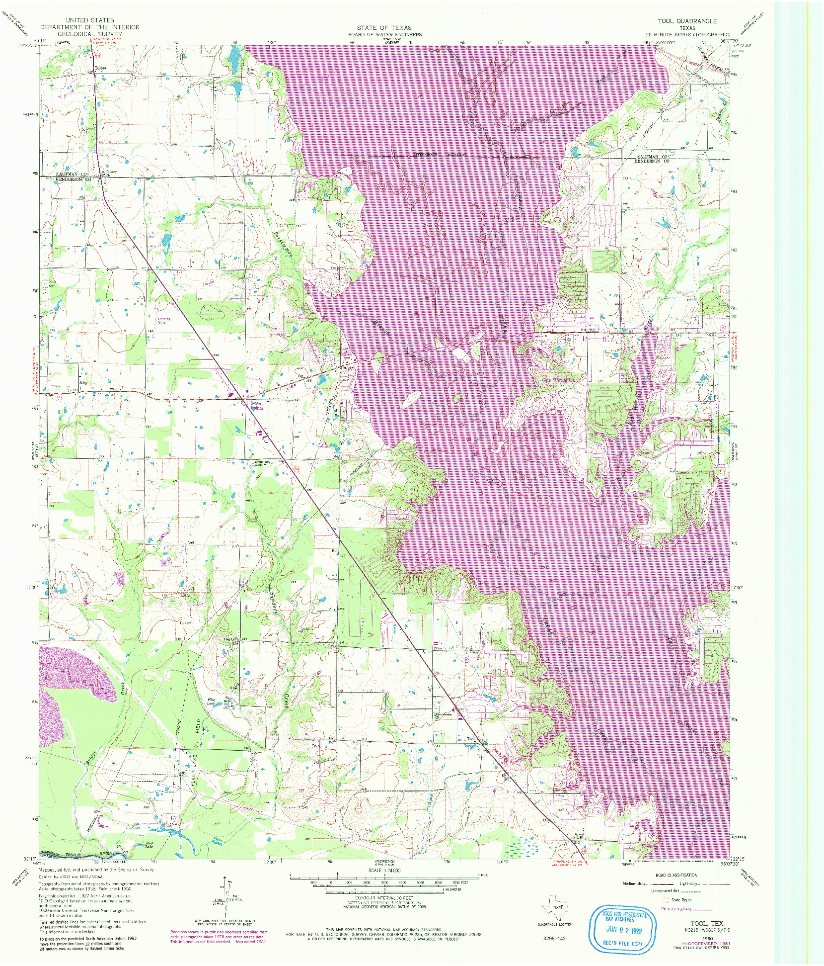 USGS 1:24000-SCALE QUADRANGLE FOR TOOL, TX 1960
