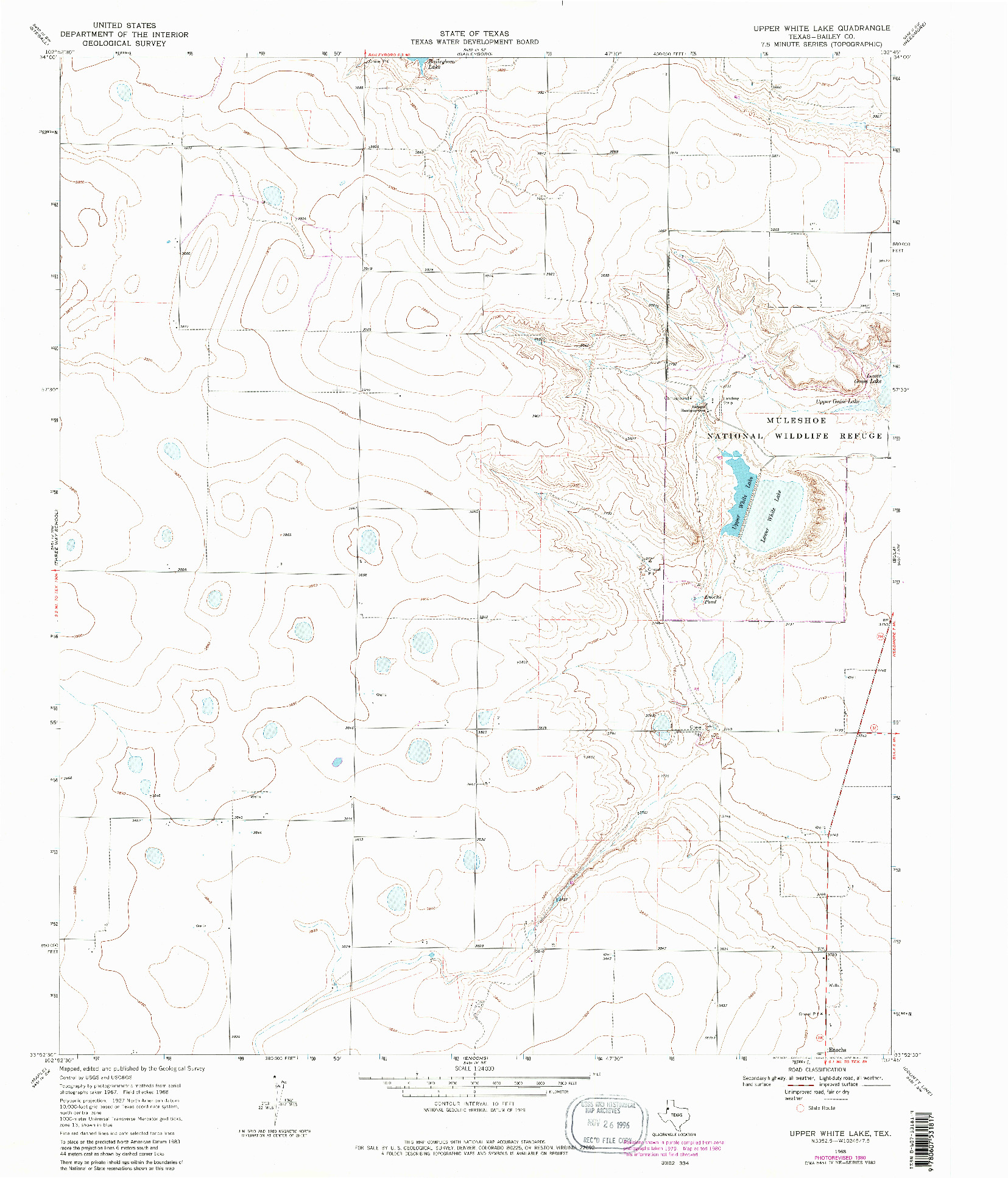 USGS 1:24000-SCALE QUADRANGLE FOR UPPER WHITE LAKE, TX 1968