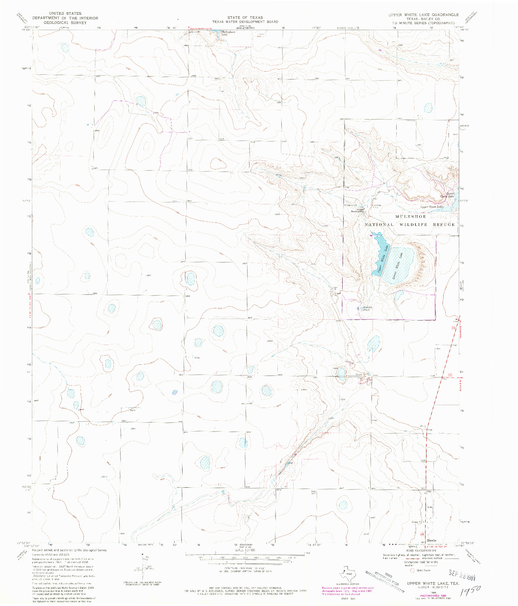 USGS 1:24000-SCALE QUADRANGLE FOR UPPER WHITE LAKE, TX 1968