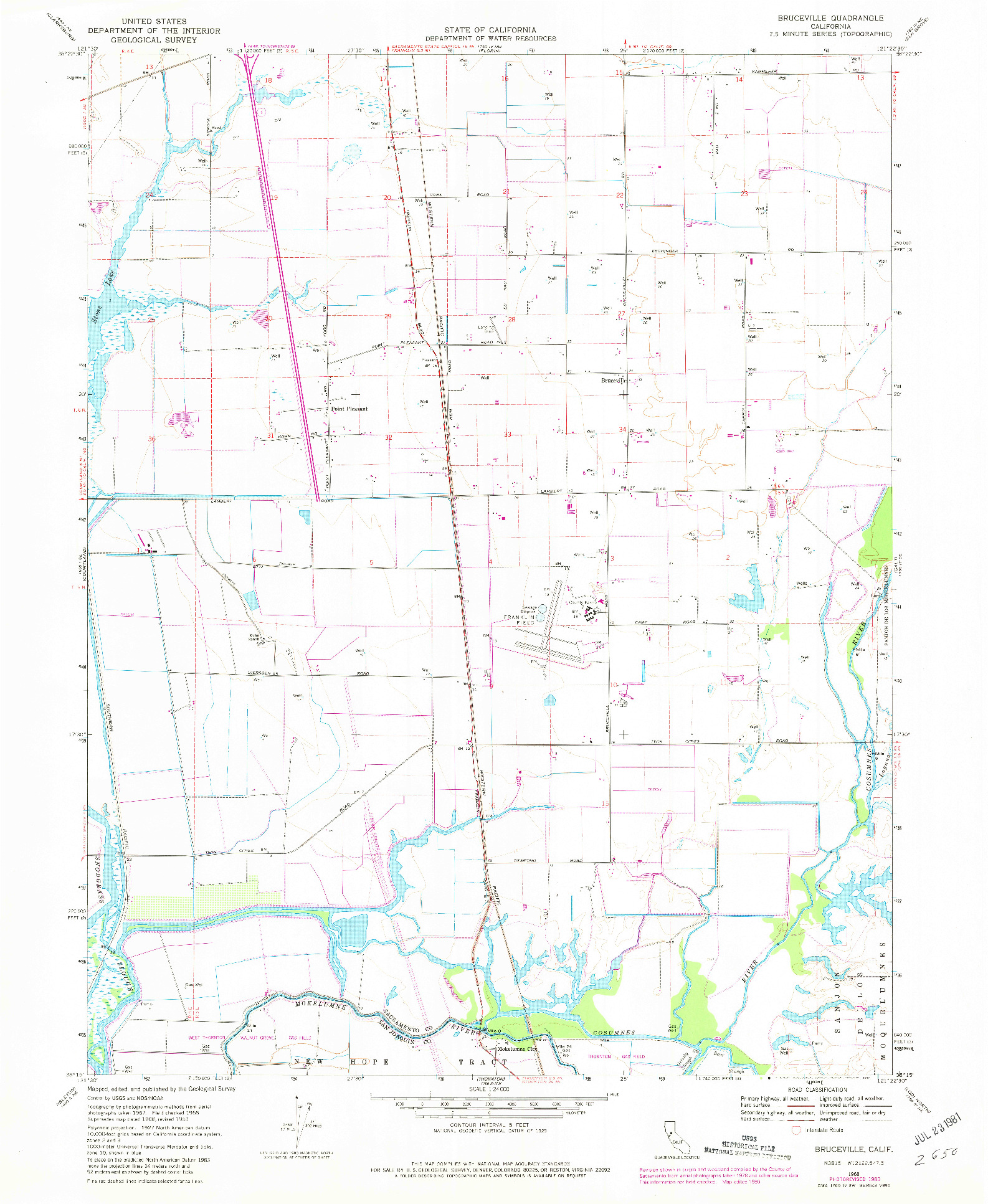 USGS 1:24000-SCALE QUADRANGLE FOR BRUCEVILLE, CA 1968