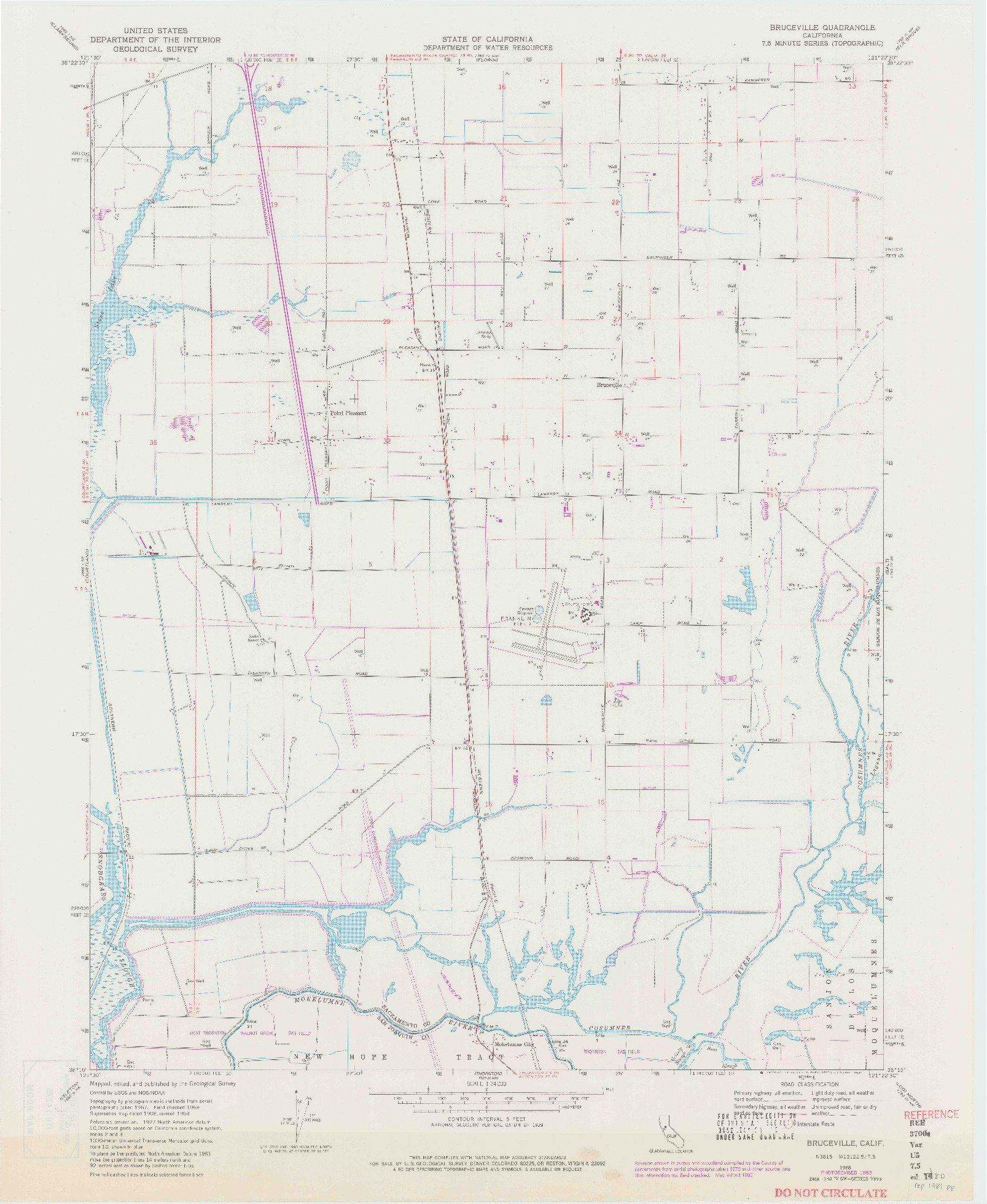 USGS 1:24000-SCALE QUADRANGLE FOR BRUCEVILLE, CA 1968