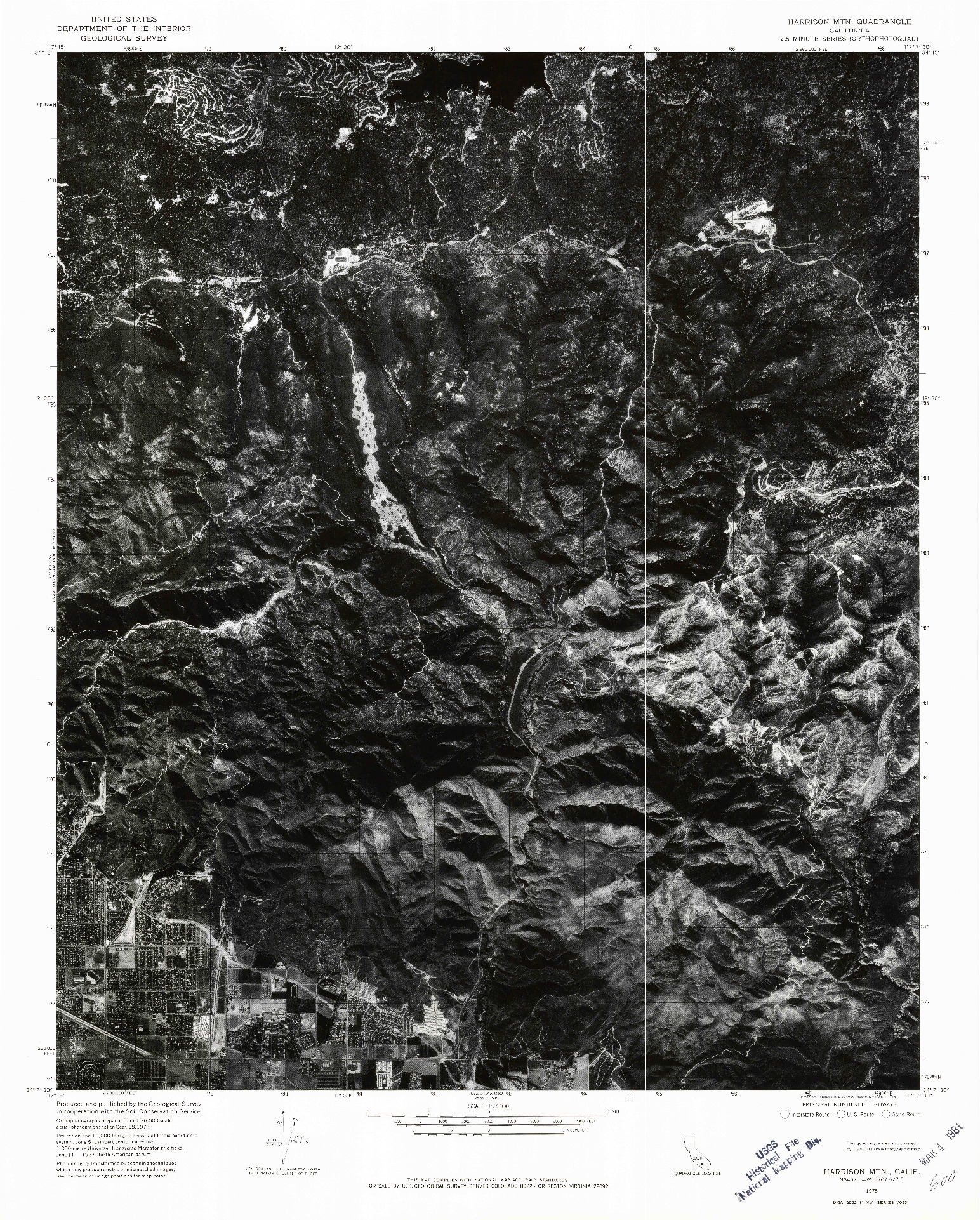 USGS 1:24000-SCALE QUADRANGLE FOR HARRISON MTN., CA 1975