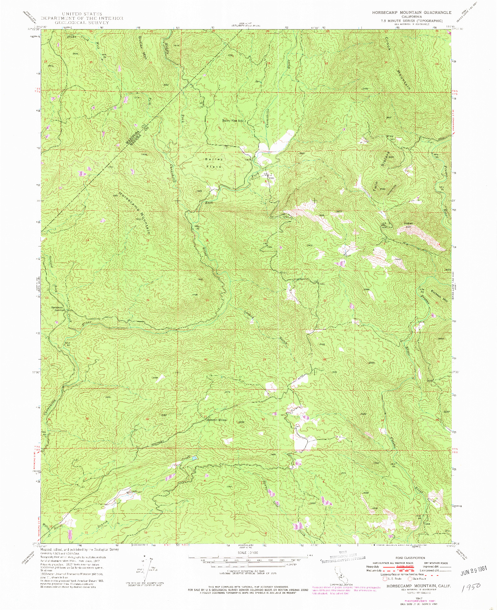 USGS 1:24000-SCALE QUADRANGLE FOR HORSECAMP MOUNTAIN, CA 1947