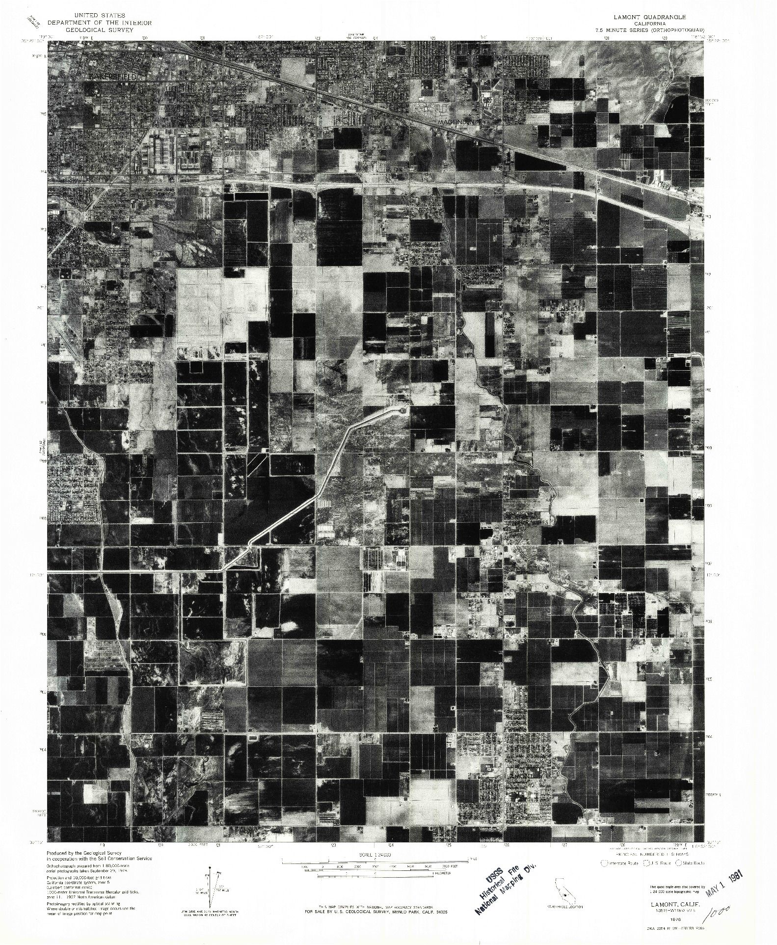 USGS 1:24000-SCALE QUADRANGLE FOR LAMONT, CA 1978