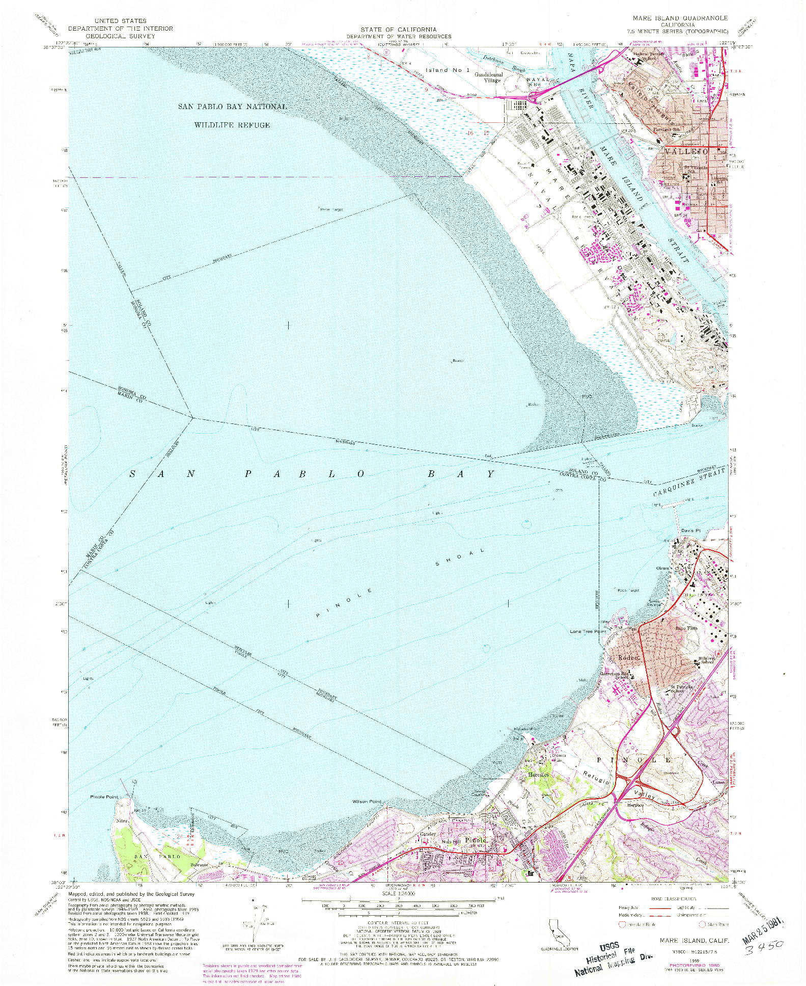 USGS 1:24000-SCALE QUADRANGLE FOR MARE ISLAND, CA 1959