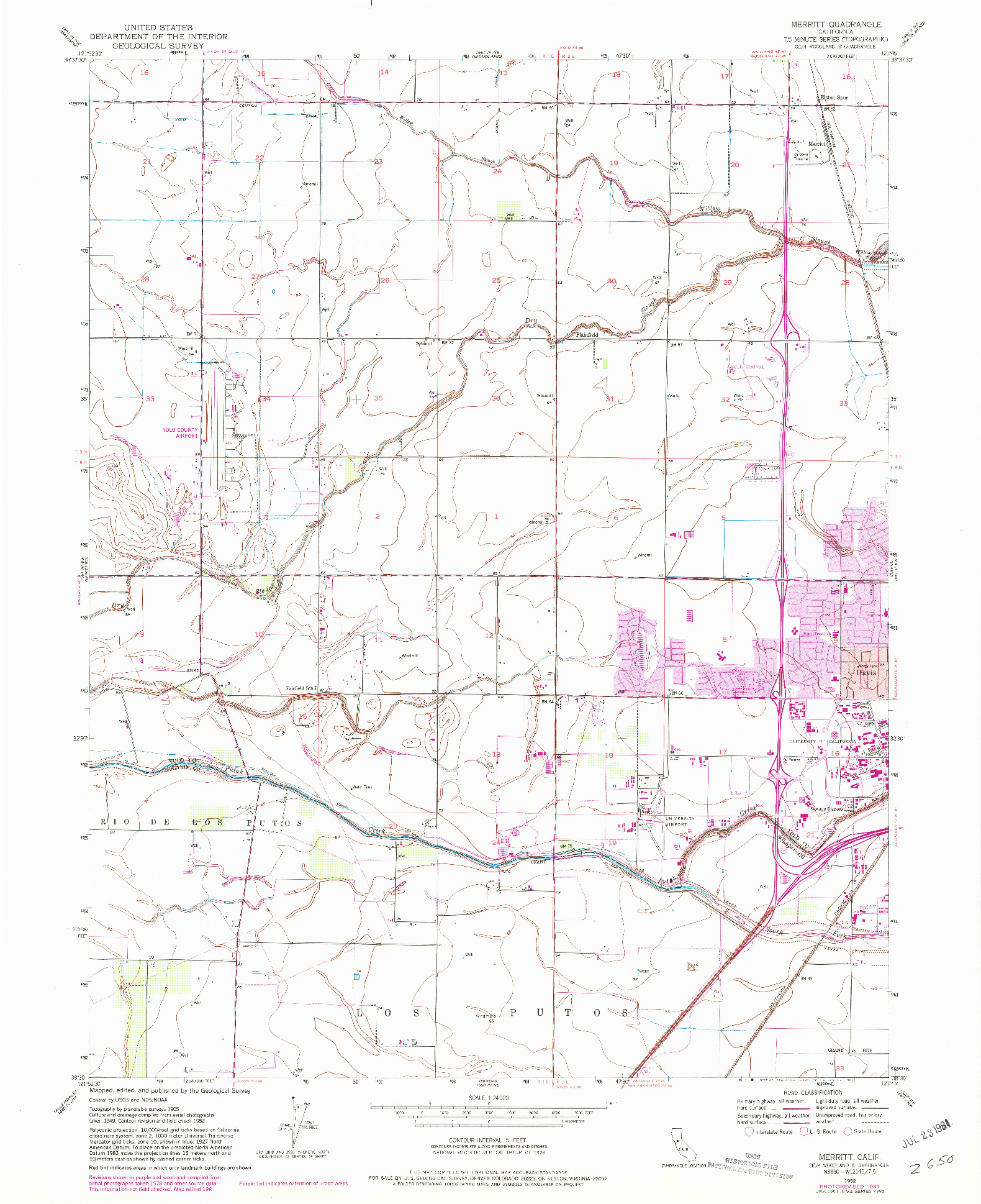 USGS 1:24000-SCALE QUADRANGLE FOR MERRITT, CA 1952