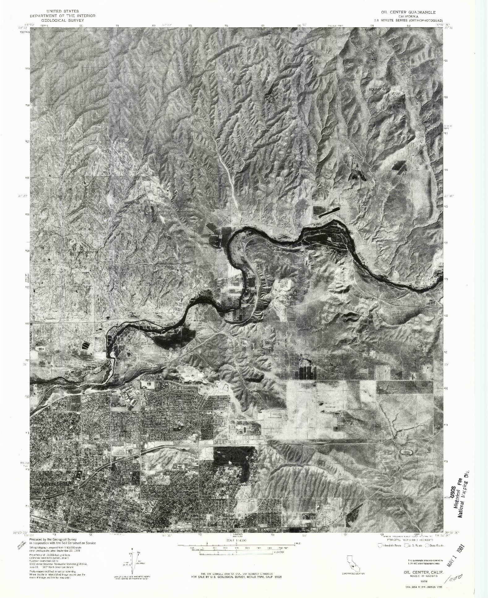 USGS 1:24000-SCALE QUADRANGLE FOR OIL CENTER, CA 1978