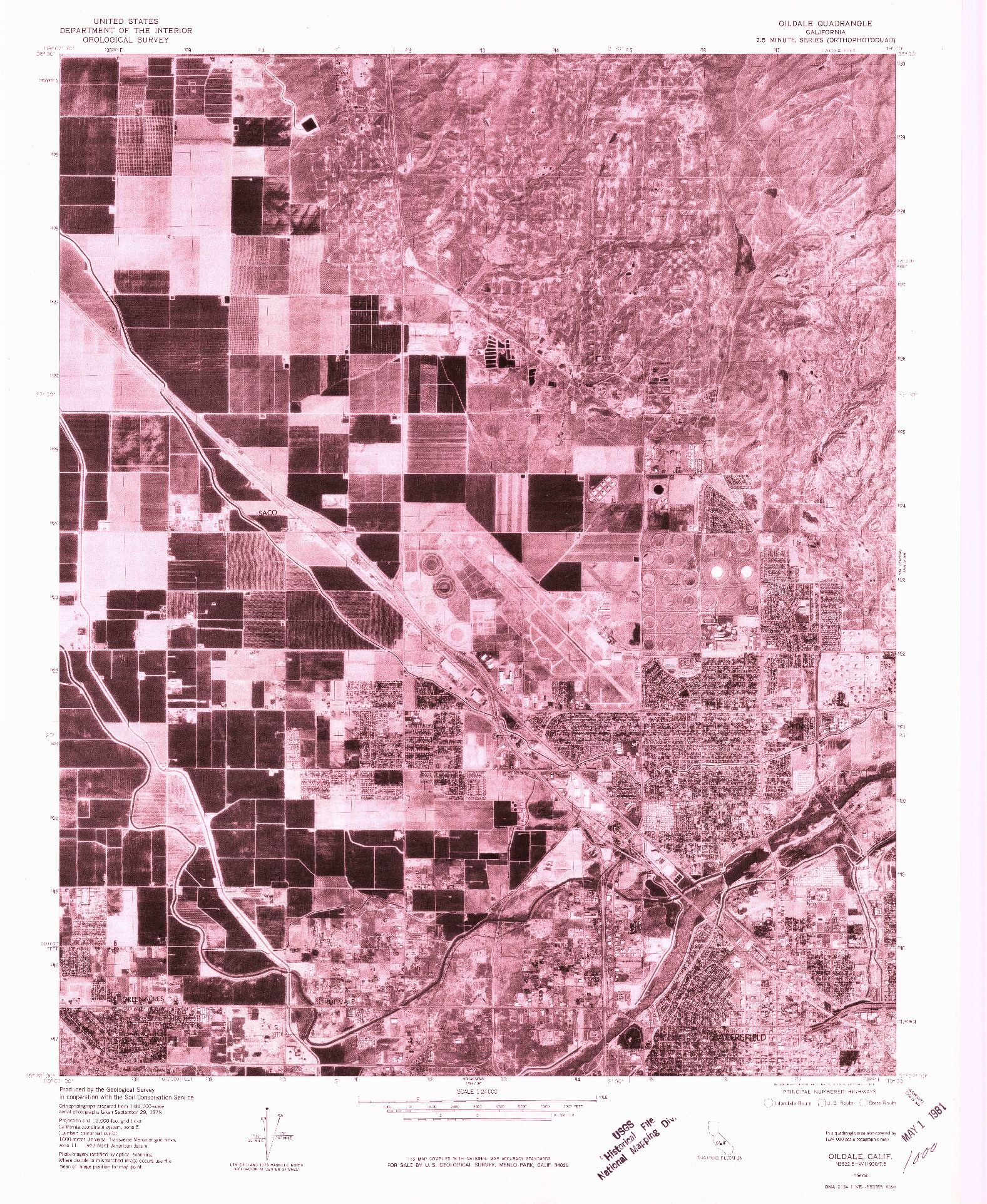 USGS 1:24000-SCALE QUADRANGLE FOR OILDALE, CA 1978