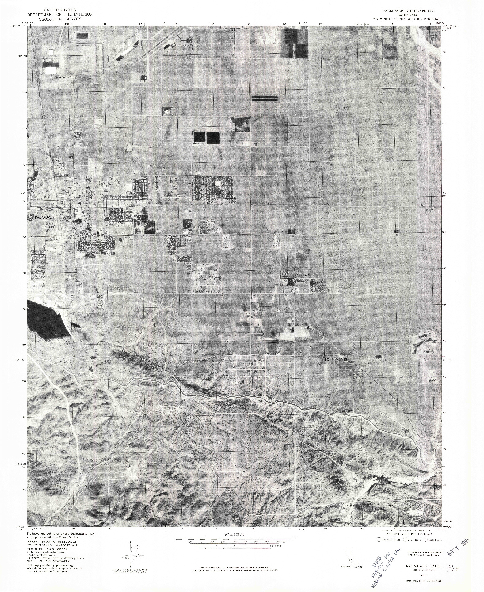 USGS 1:24000-SCALE QUADRANGLE FOR PALMDALE, CA 1978