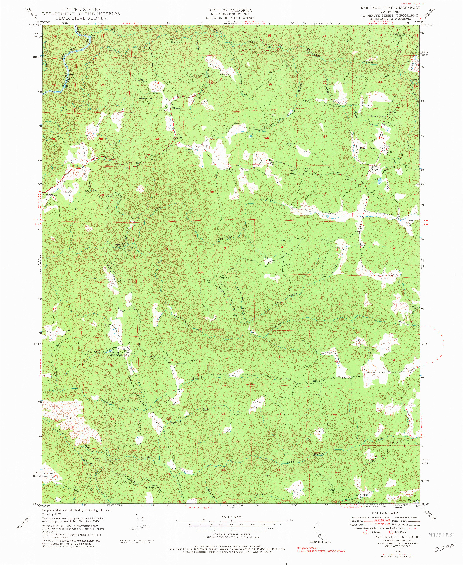 USGS 1:24000-SCALE QUADRANGLE FOR RAIL ROAD FLAT, CA 1948