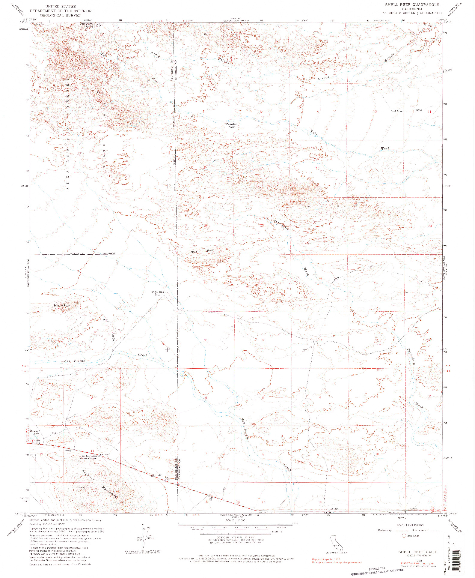 USGS 1:24000-SCALE QUADRANGLE FOR SHELL REEF, CA 1959