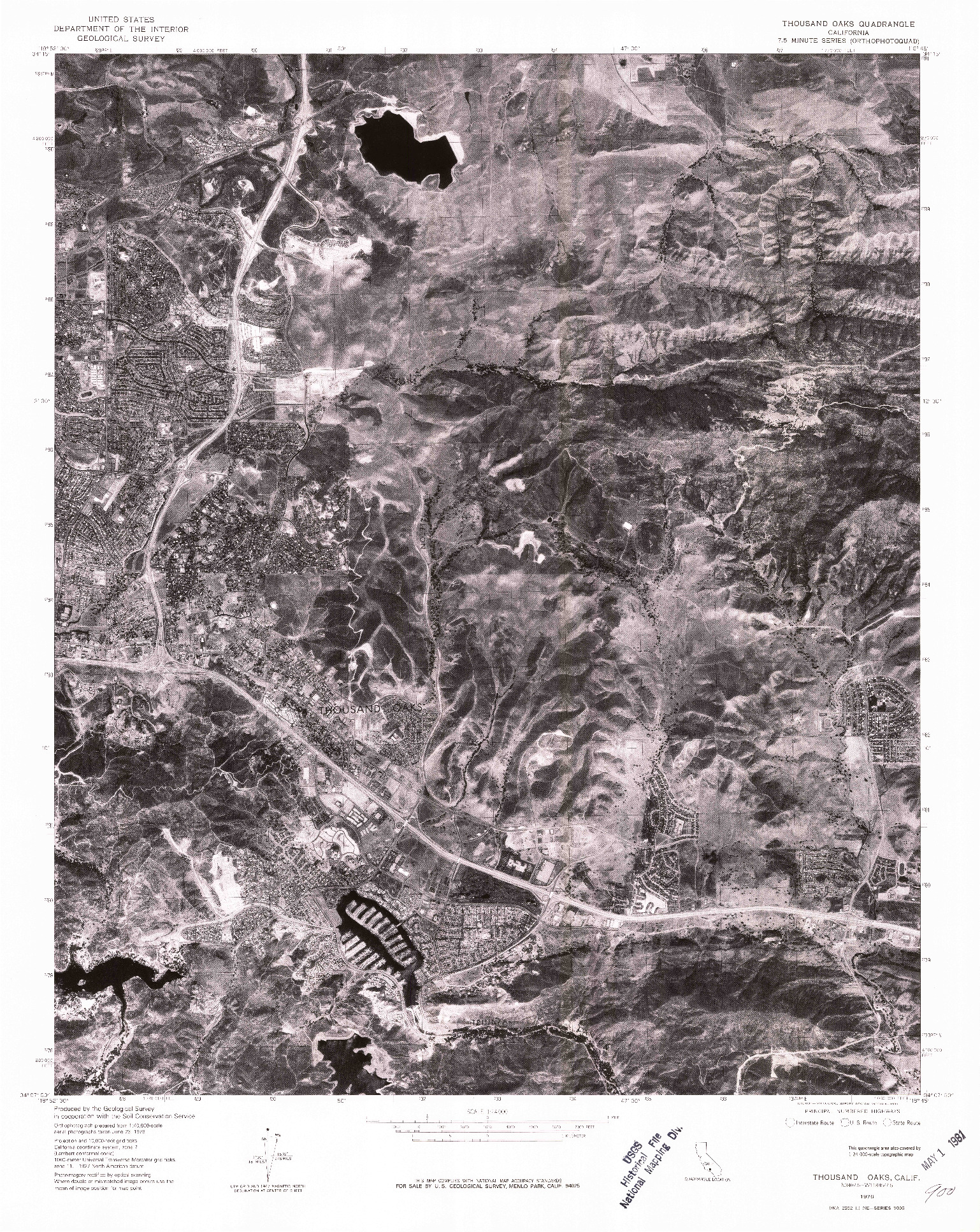 USGS 1:24000-SCALE QUADRANGLE FOR THOUSAND OAKS, CA 1976