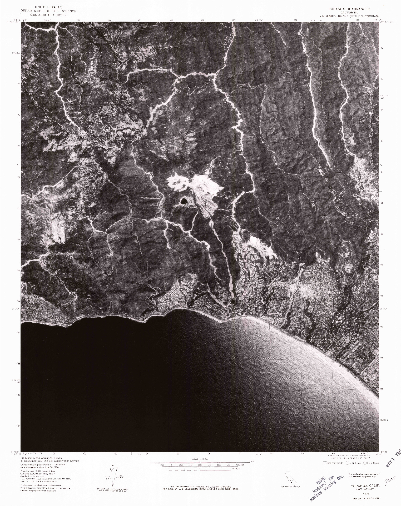 USGS 1:24000-SCALE QUADRANGLE FOR TOPANGA, CA 1976