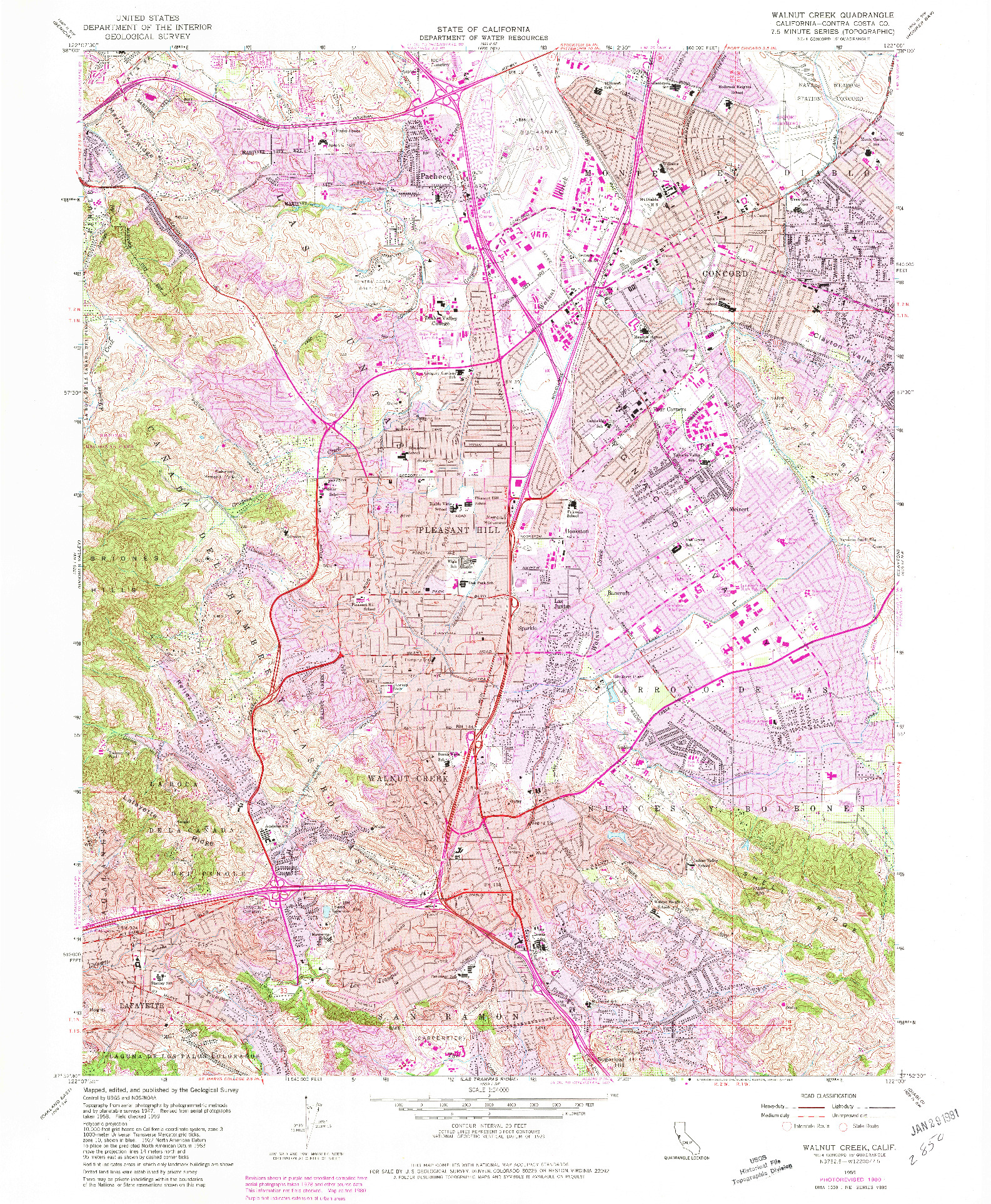 USGS 1:24000-SCALE QUADRANGLE FOR WALNUT CREEK, CA 1959