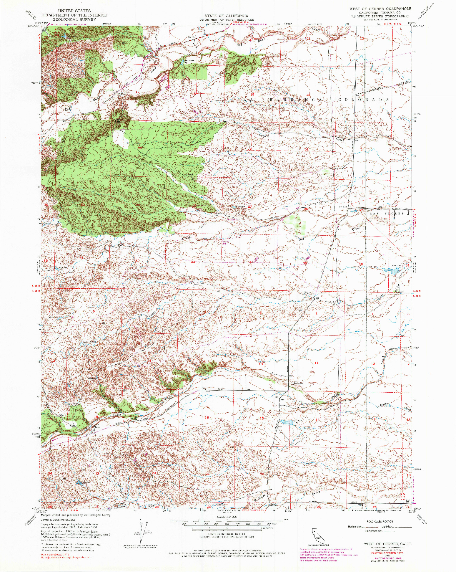 USGS 1:24000-SCALE QUADRANGLE FOR WEST OF GERBER, CA 1951