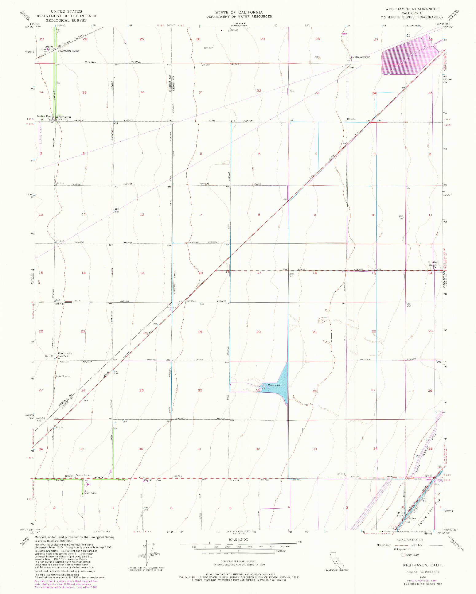 USGS 1:24000-SCALE QUADRANGLE FOR WESTHAVEN, CA 1956