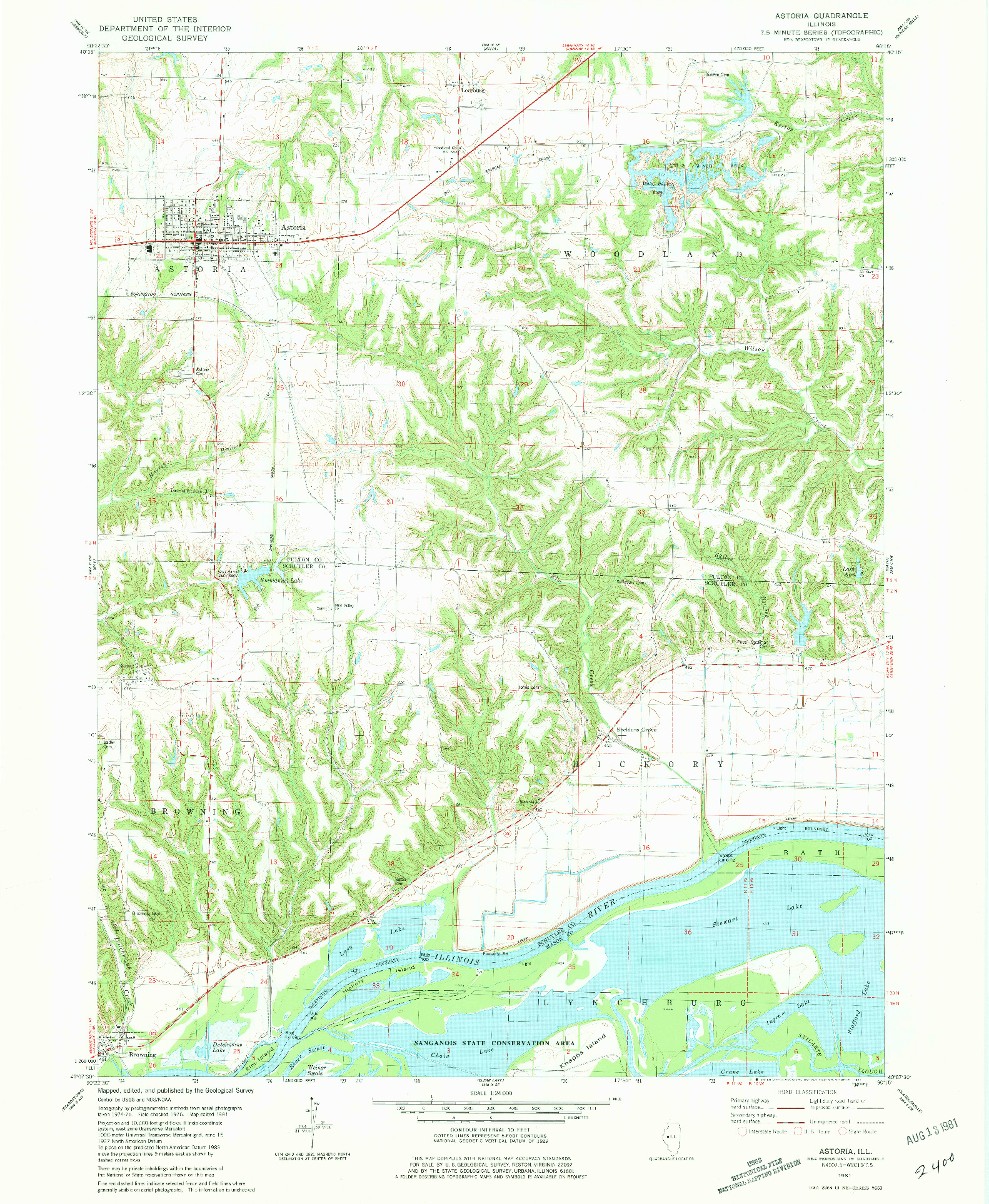 USGS 1:24000-SCALE QUADRANGLE FOR ASTORIA, IL 1981