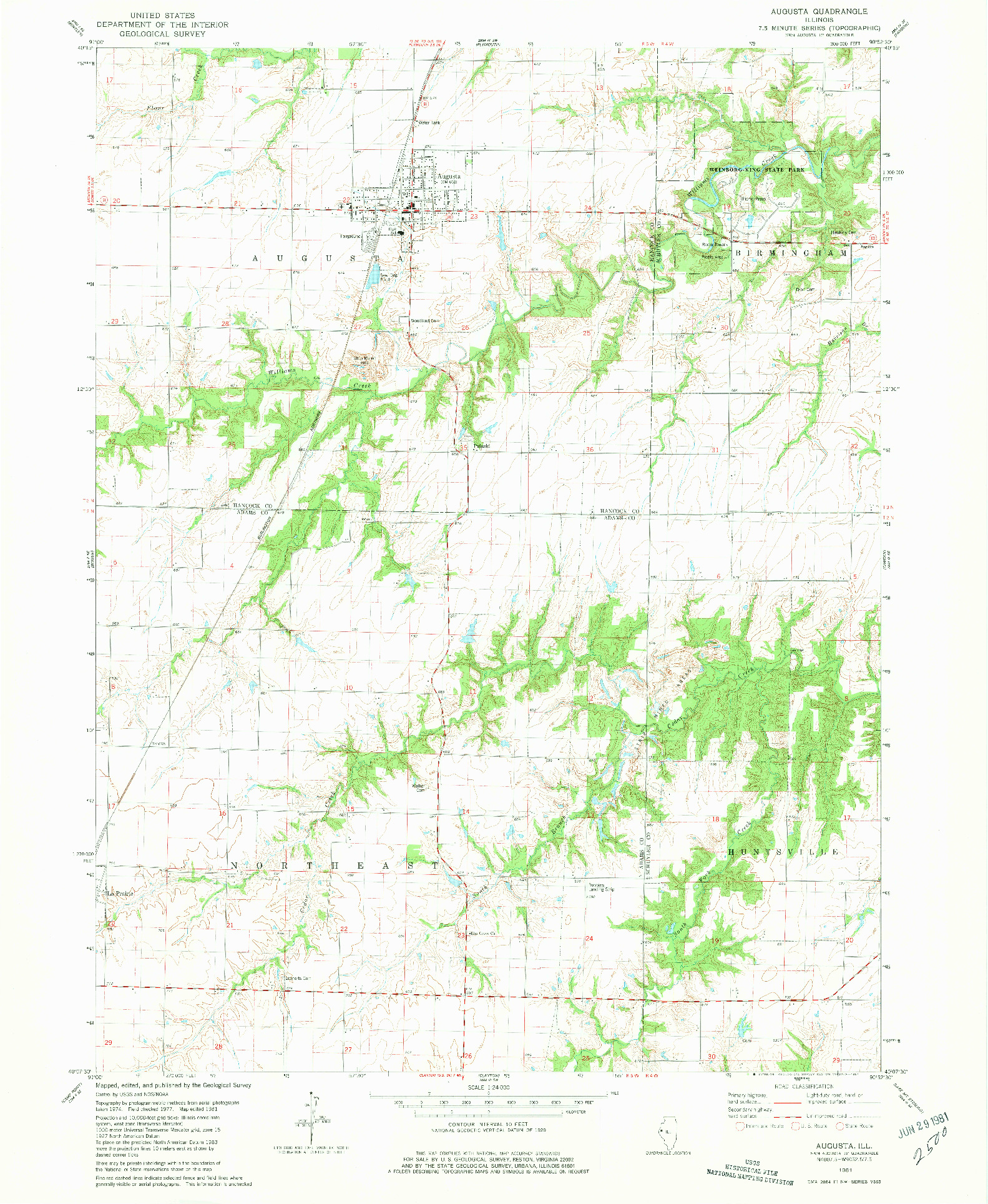 USGS 1:24000-SCALE QUADRANGLE FOR AUGUSTA, IL 1981