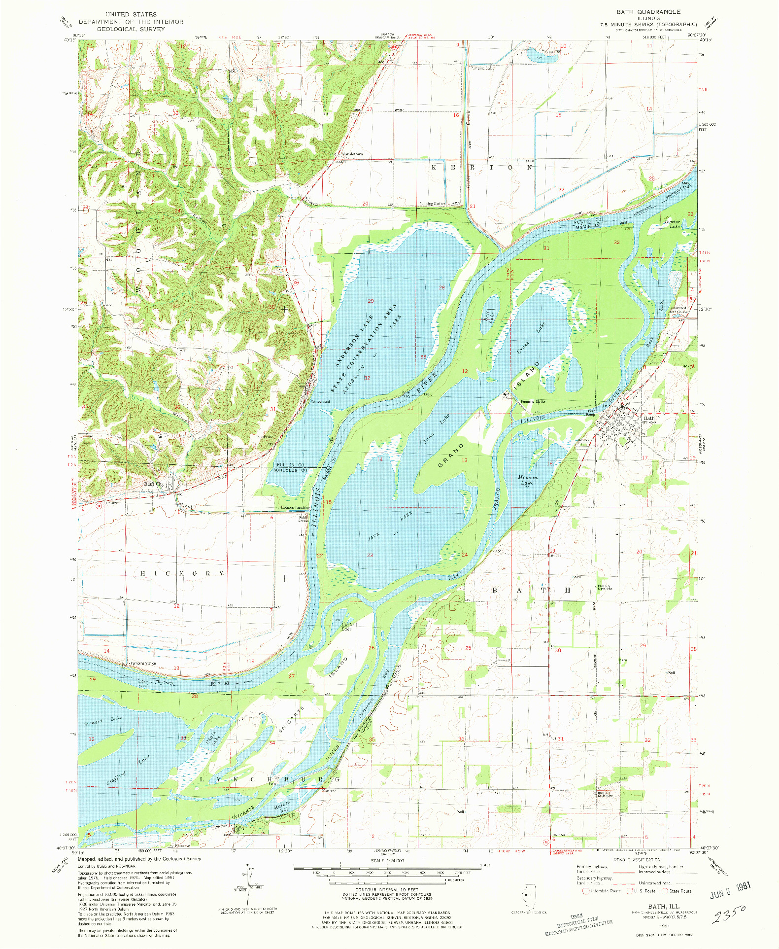 USGS 1:24000-SCALE QUADRANGLE FOR BATH, IL 1981