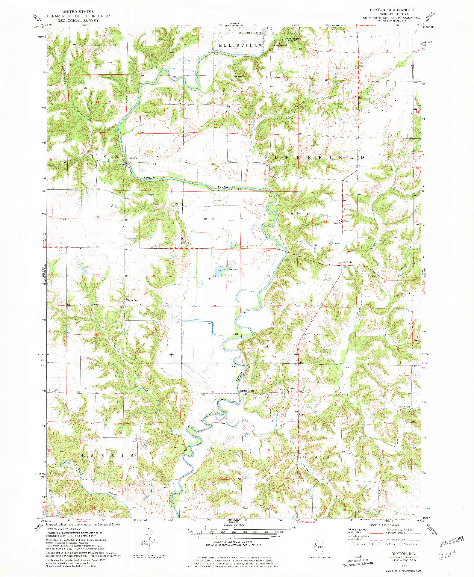 USGS 1:24000-SCALE QUADRANGLE FOR BLYTON, IL 1974