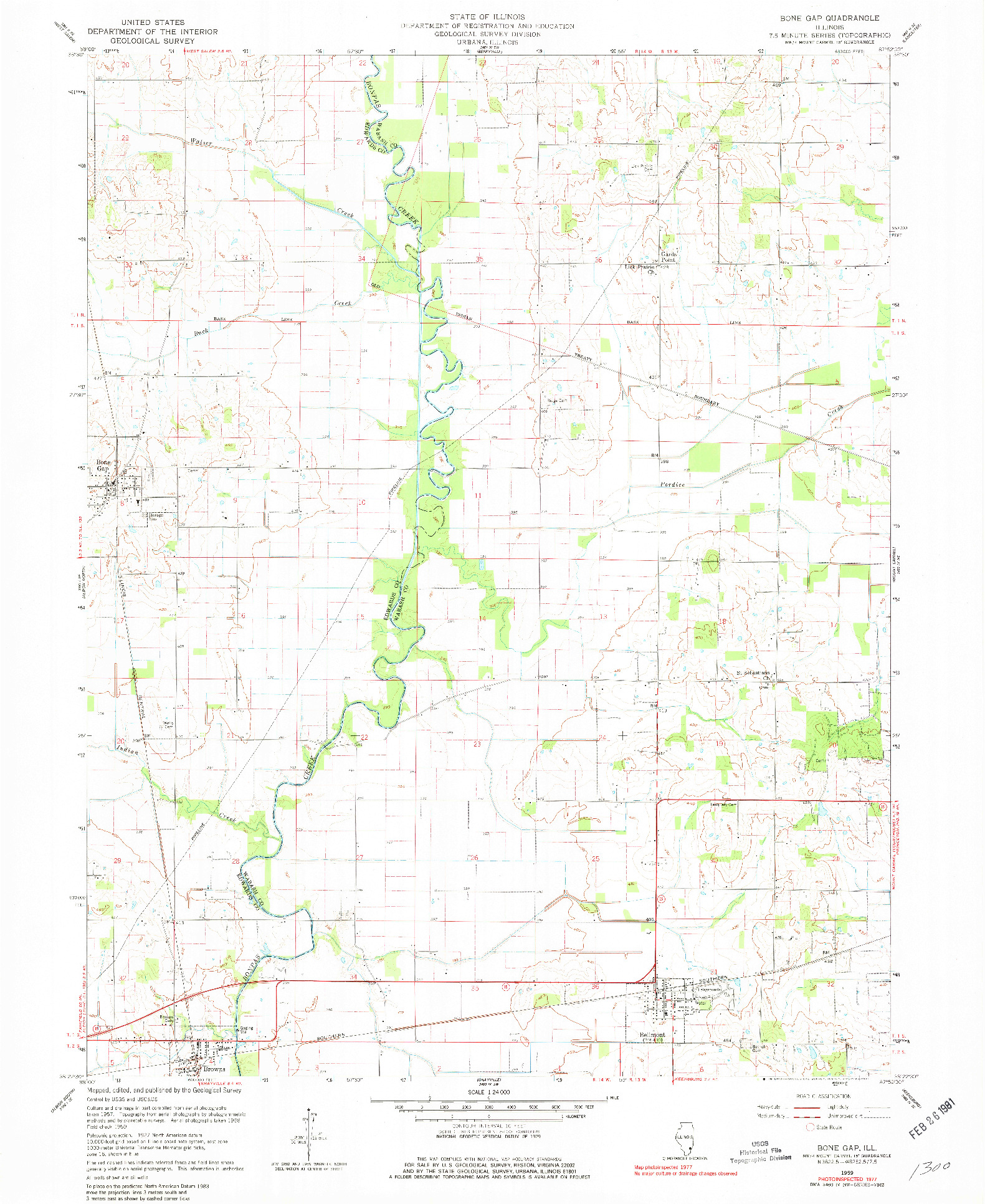 USGS 1:24000-SCALE QUADRANGLE FOR BONE GAP, IL 1959