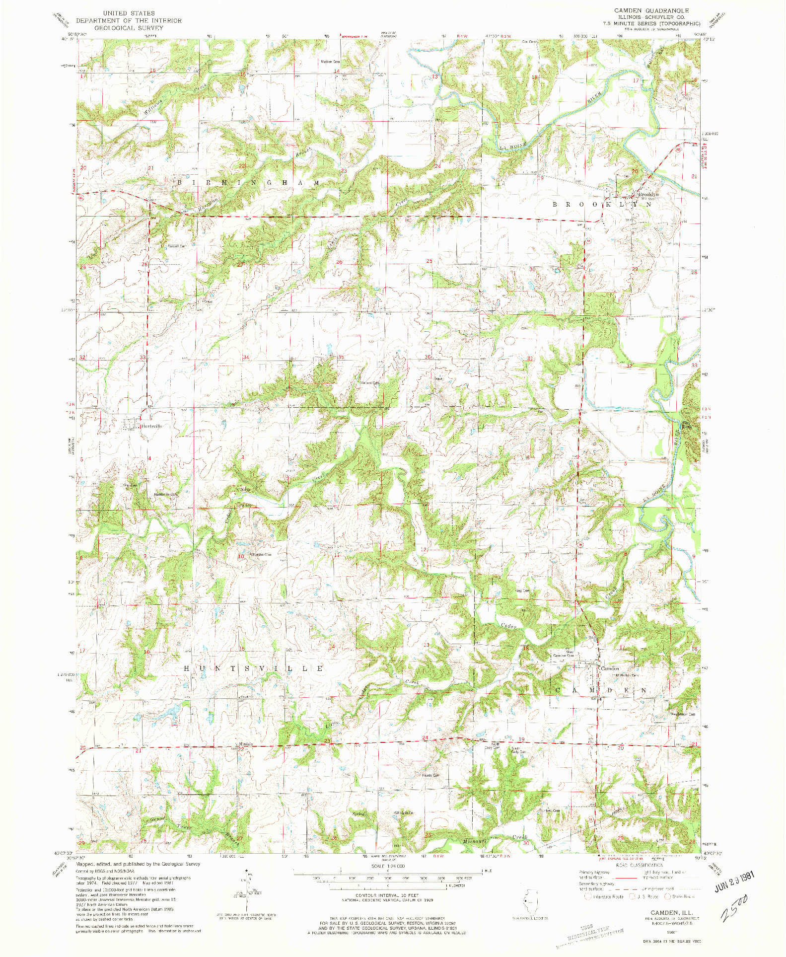 USGS 1:24000-SCALE QUADRANGLE FOR CAMDEN, IL 1981
