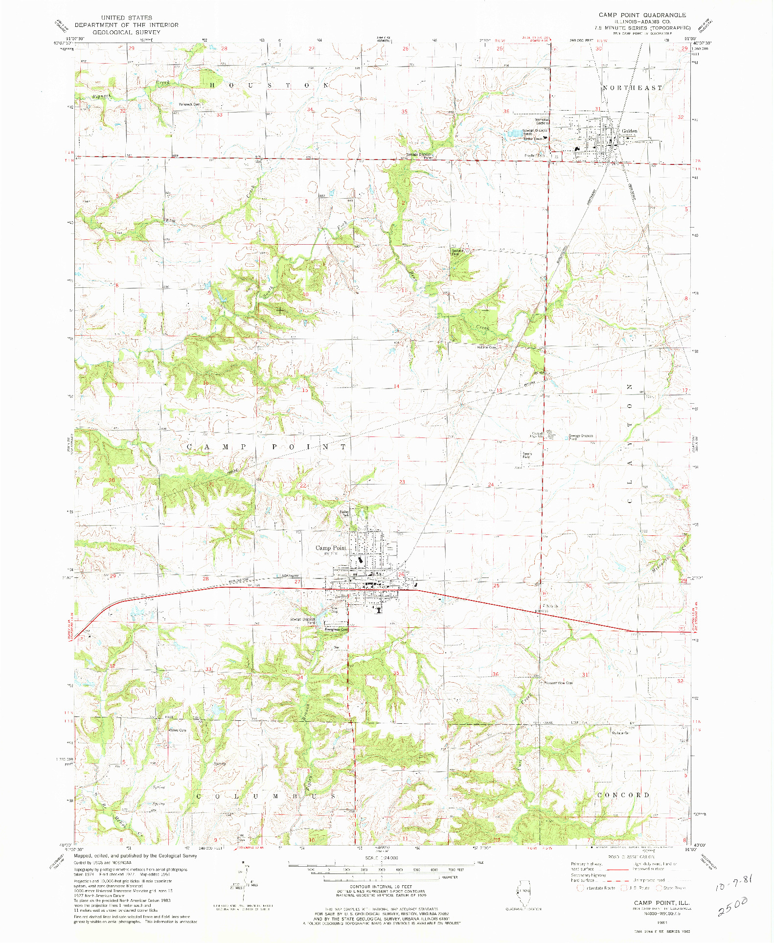 USGS 1:24000-SCALE QUADRANGLE FOR CAMP POINT, IL 1981