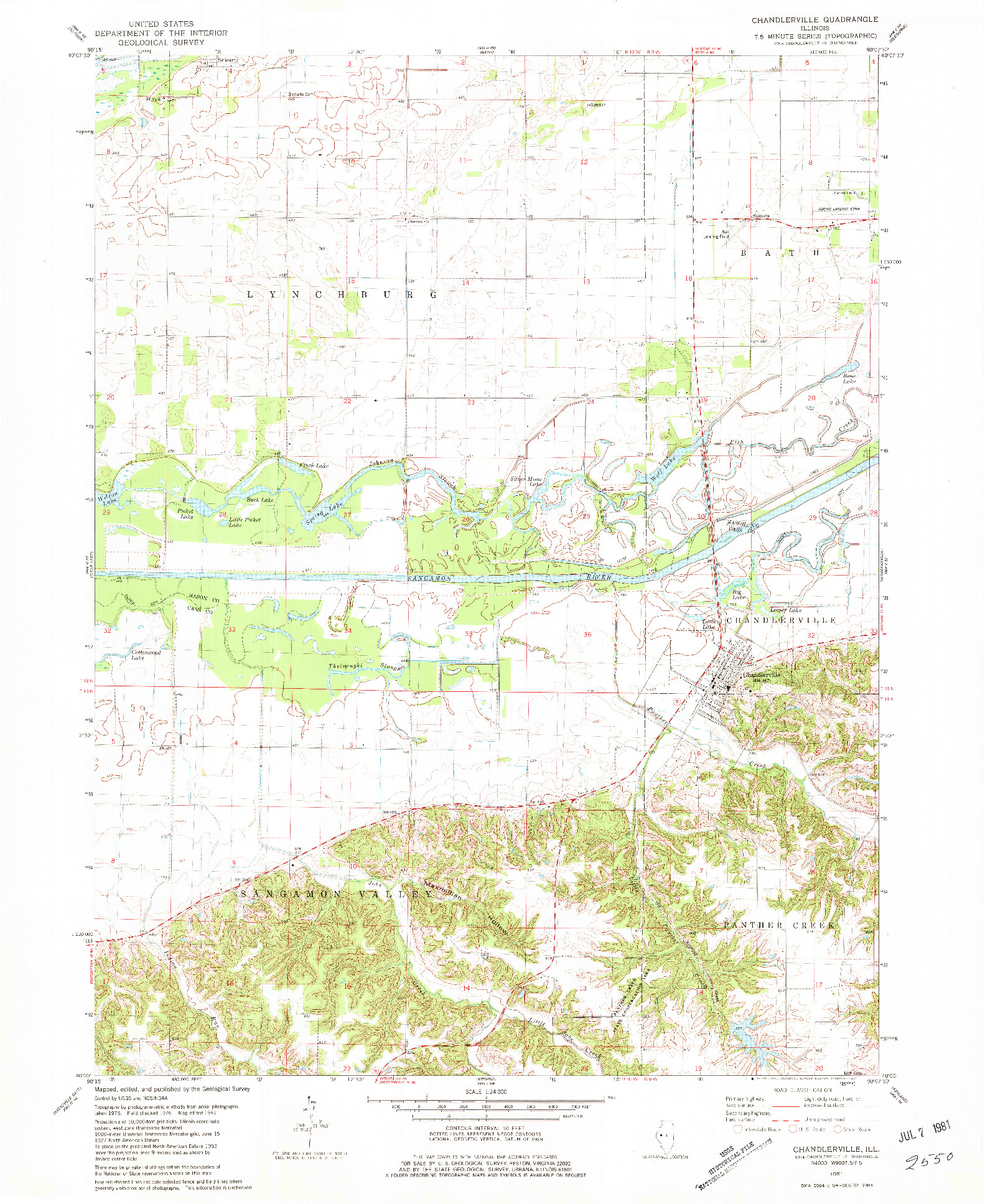 USGS 1:24000-SCALE QUADRANGLE FOR CHANDLERVILLE, IL 1981