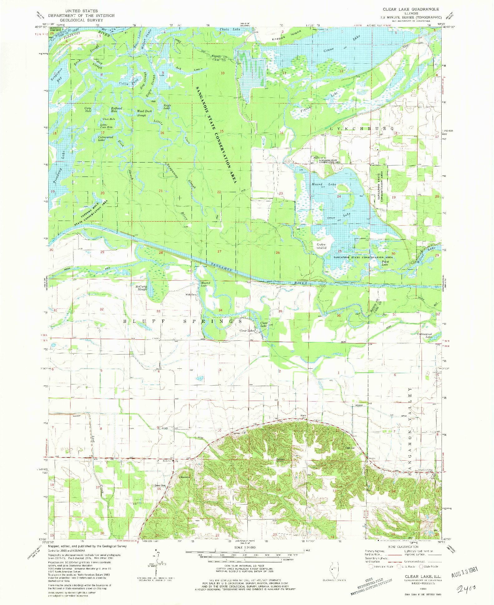 USGS 1:24000-SCALE QUADRANGLE FOR CLEAR LAKE, IL 1981