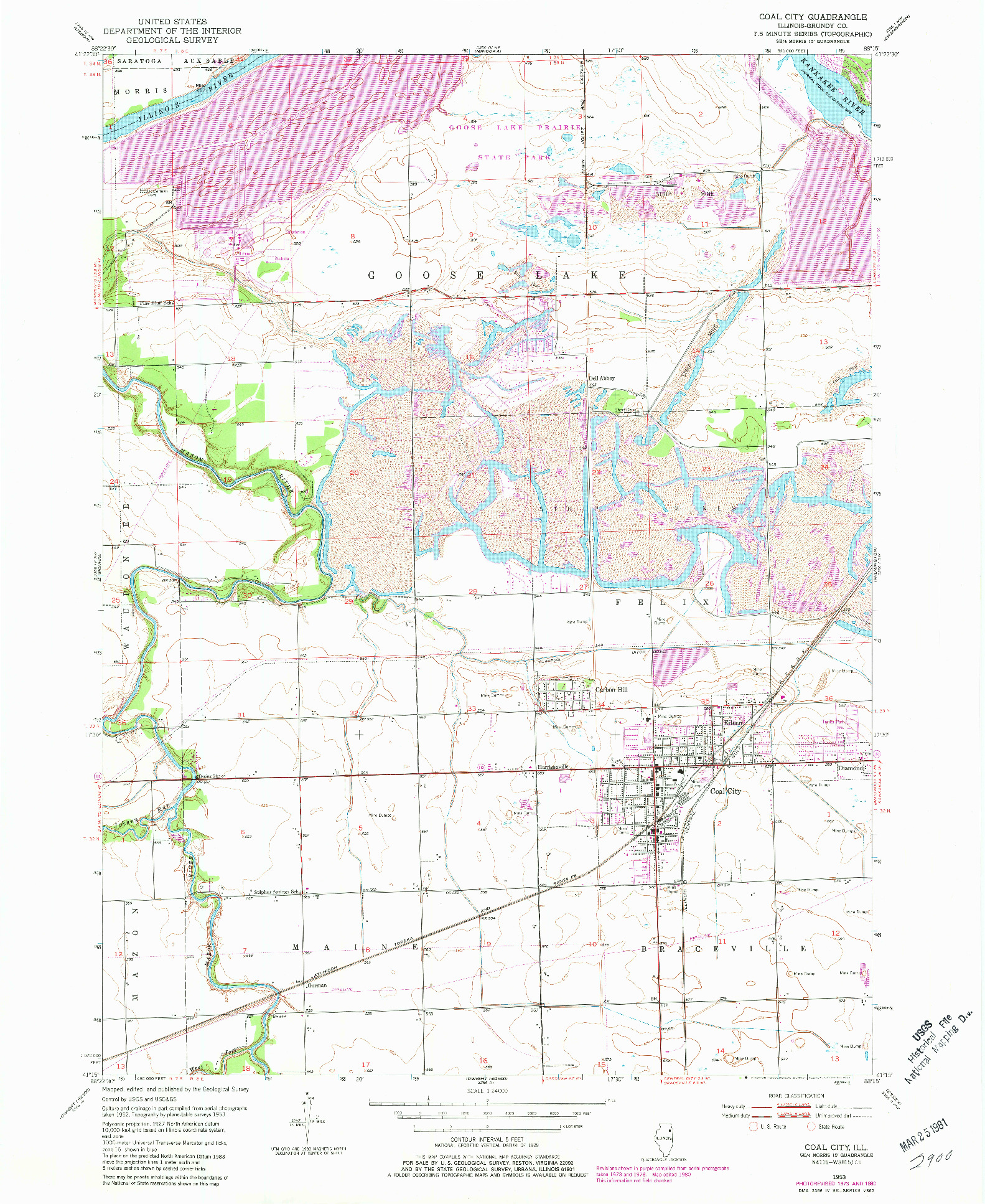 USGS 1:24000-SCALE QUADRANGLE FOR COAL CITY, IL 1953