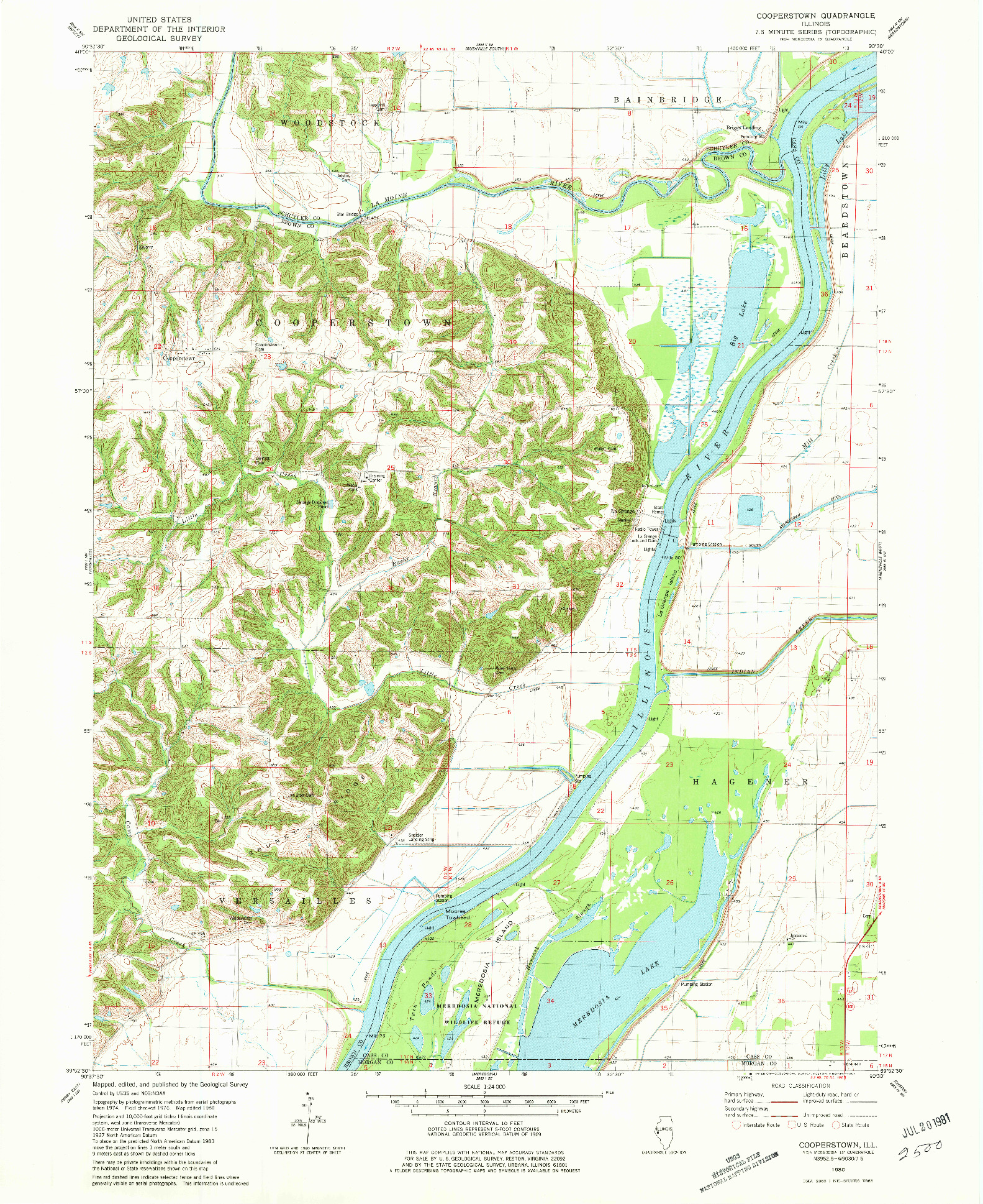 USGS 1:24000-SCALE QUADRANGLE FOR COOPERSTOWN, IL 1980