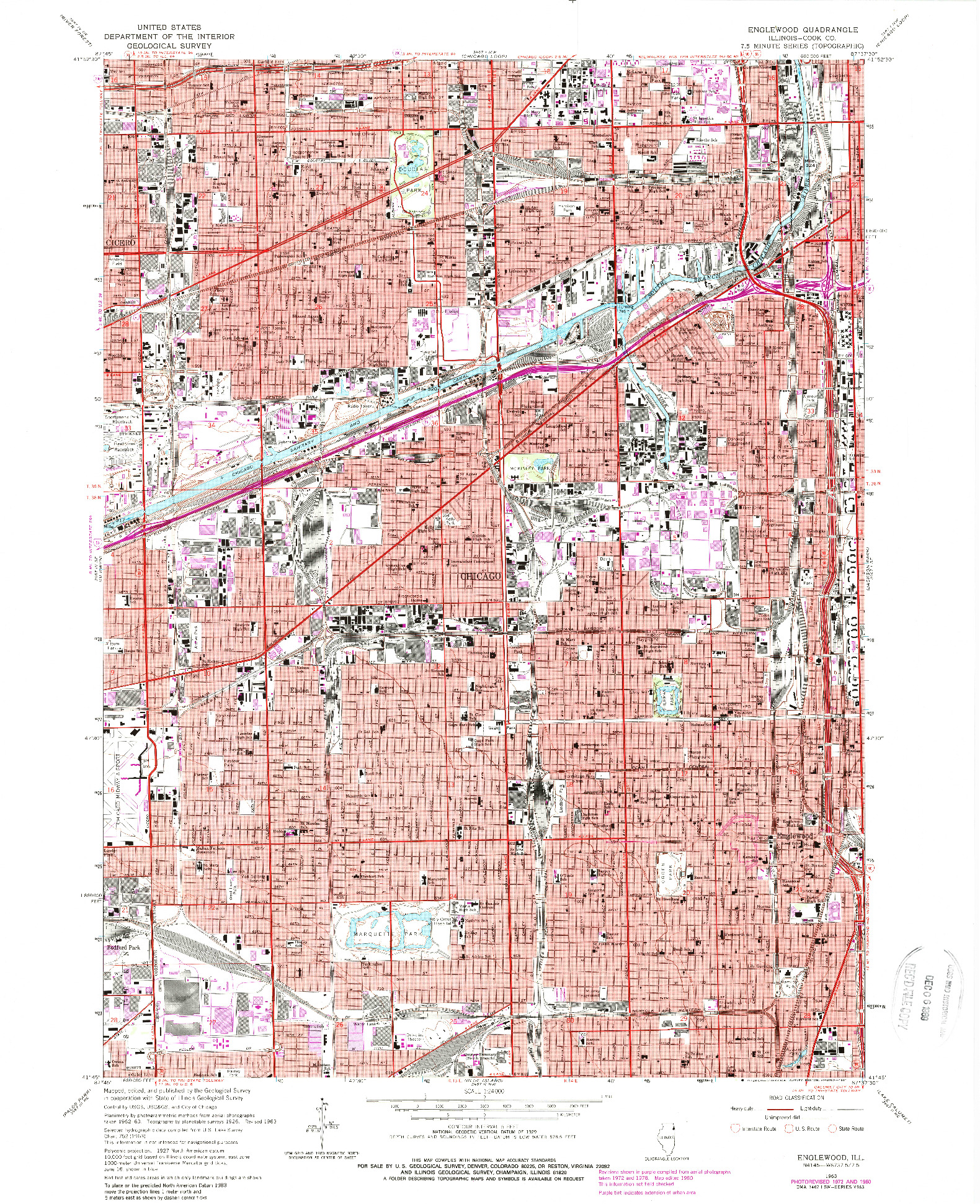 USGS 1:24000-SCALE QUADRANGLE FOR ENGLEWOOD, IL 1963