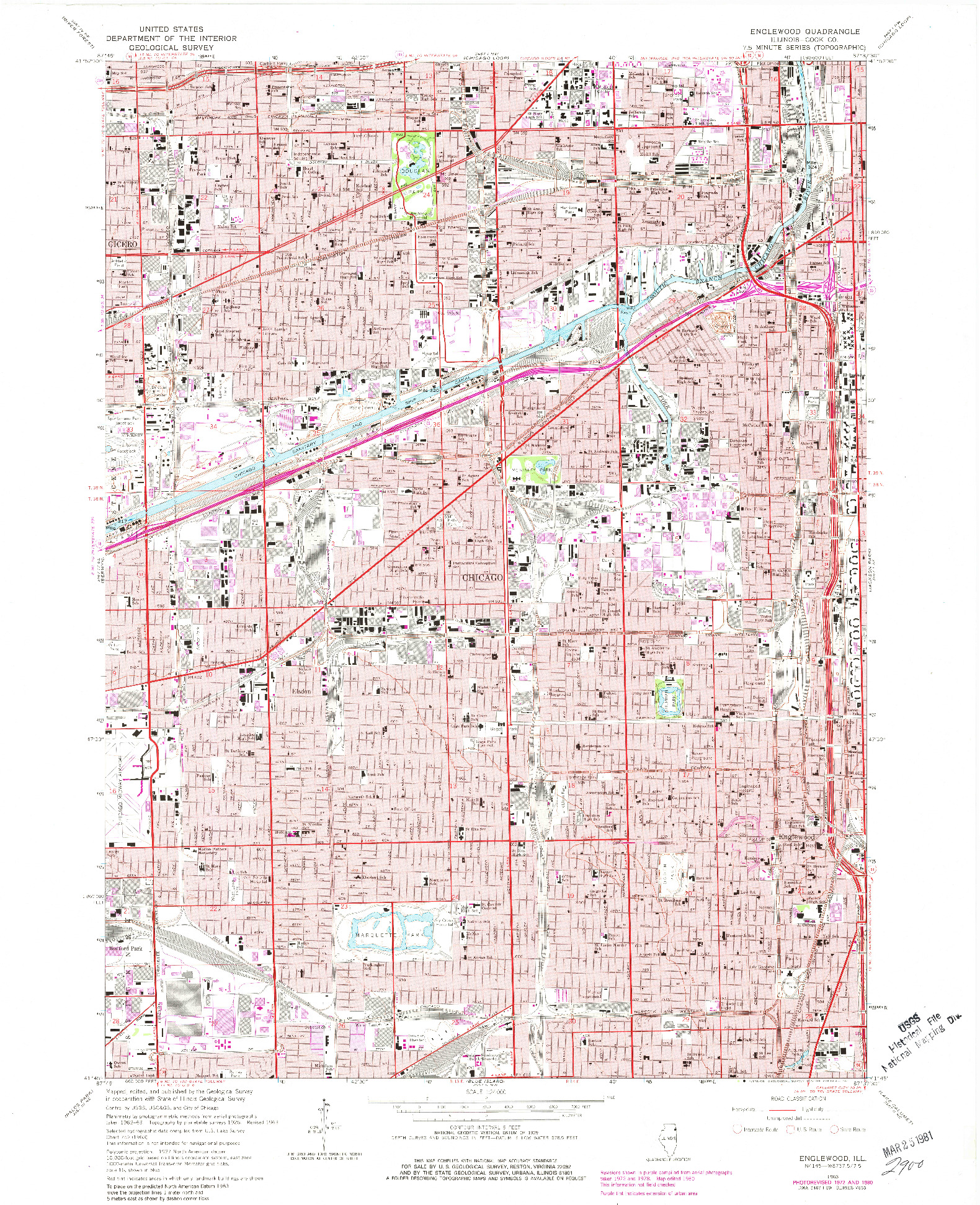 USGS 1:24000-SCALE QUADRANGLE FOR ENGLEWOOD, IL 1963