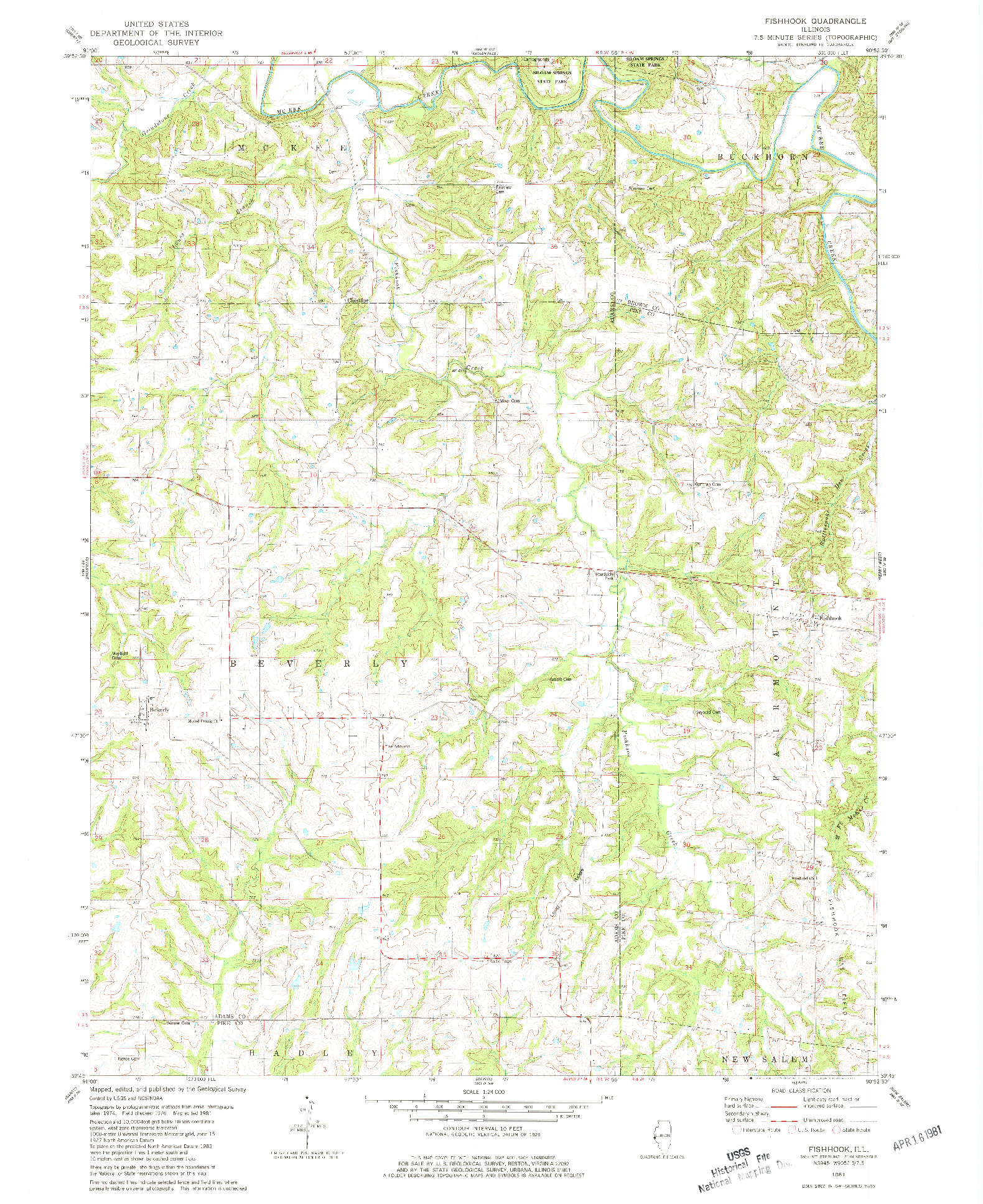 USGS 1:24000-SCALE QUADRANGLE FOR FISHOOK, IL 1981