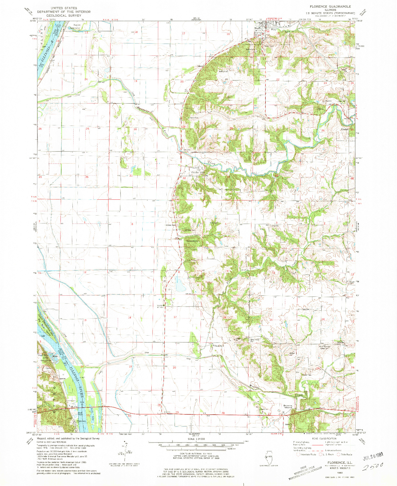 USGS 1:24000-SCALE QUADRANGLE FOR FLORENCE, IL 1980