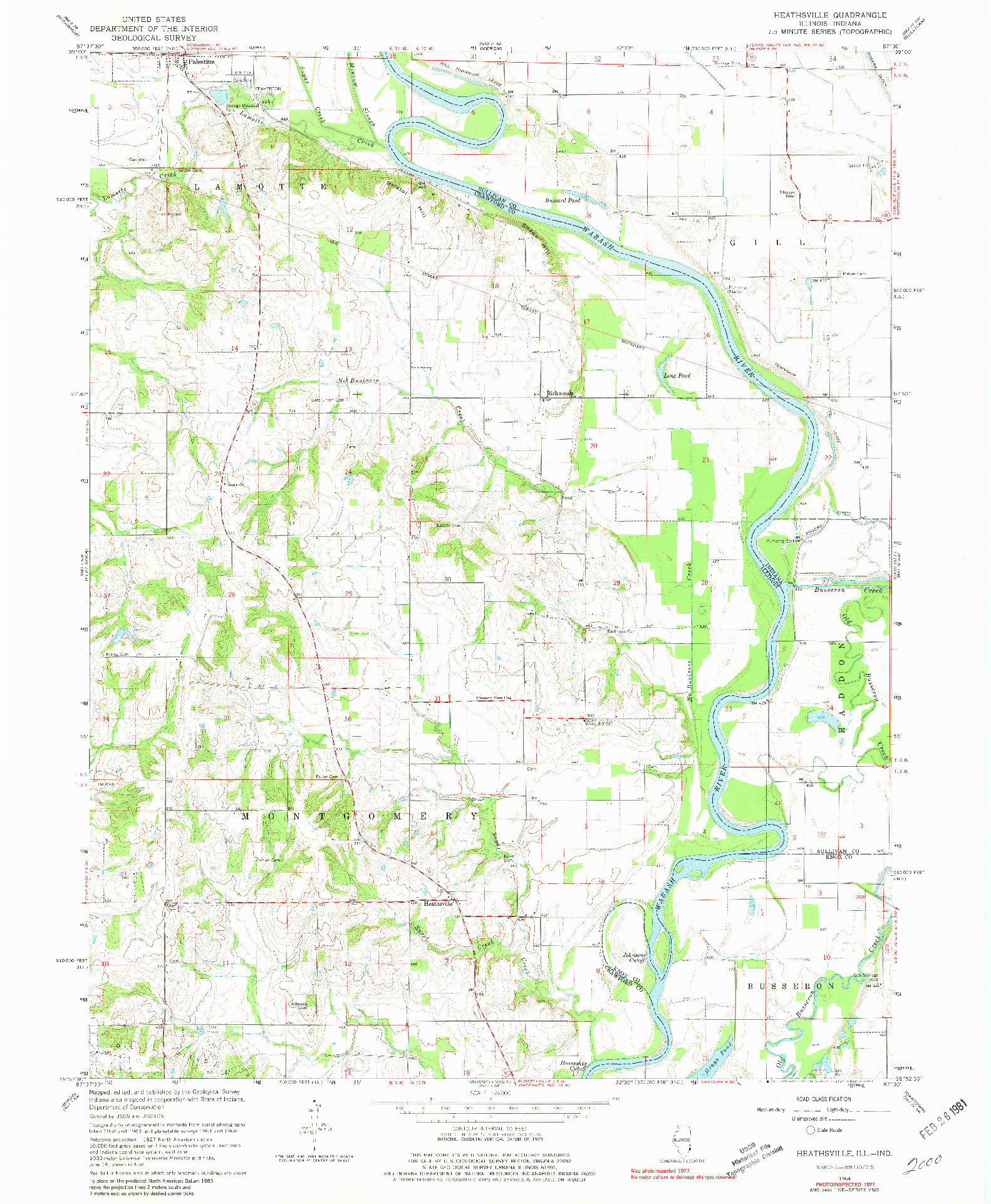 USGS 1:24000-SCALE QUADRANGLE FOR HEATHSVILLE, IL 1964