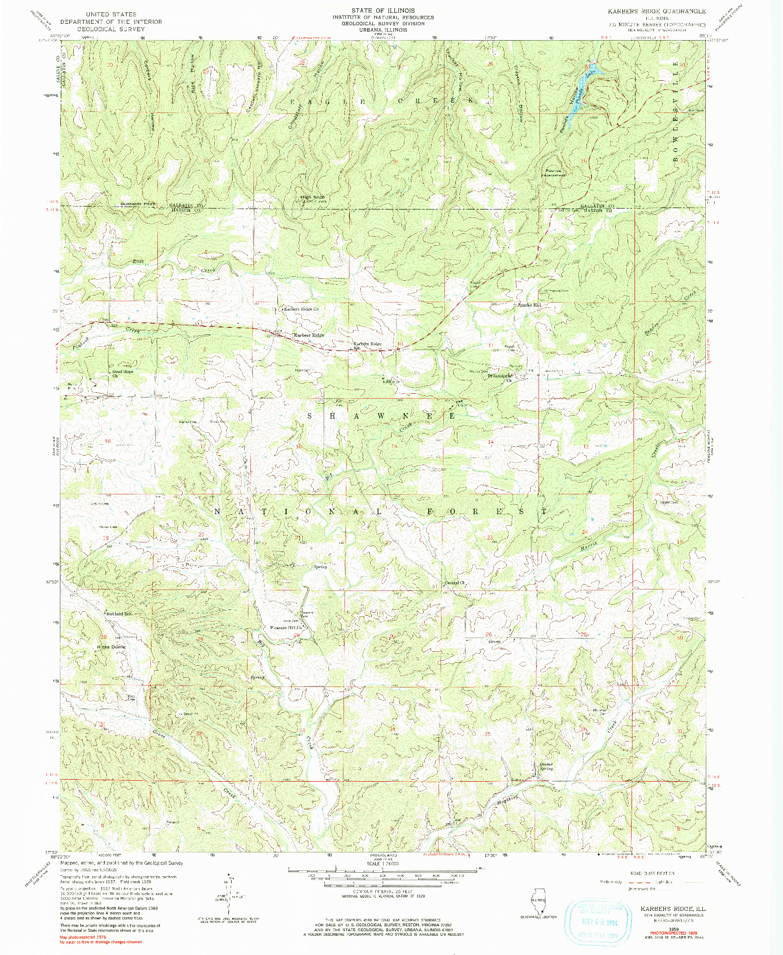 USGS 1:24000-SCALE QUADRANGLE FOR KARBERS RIDGE, IL 1959