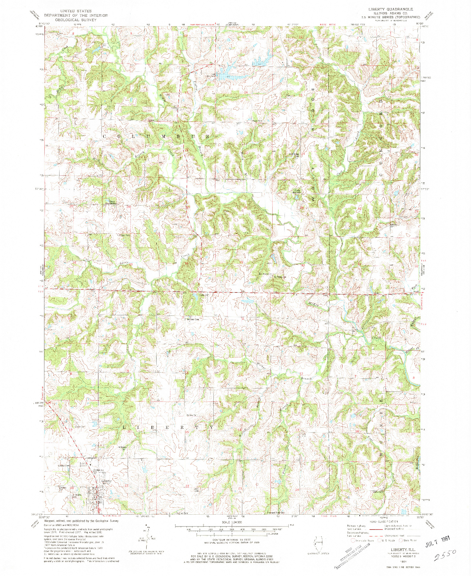 USGS 1:24000-SCALE QUADRANGLE FOR LIBERTY, IL 1981
