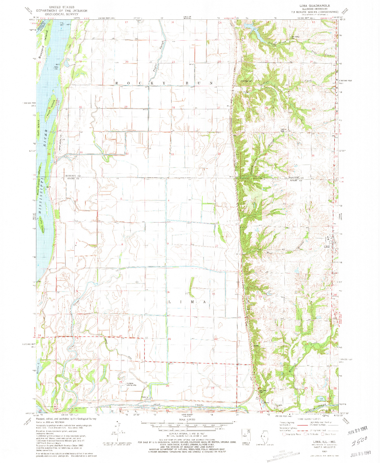 USGS 1:24000-SCALE QUADRANGLE FOR LIMA, IL 1981